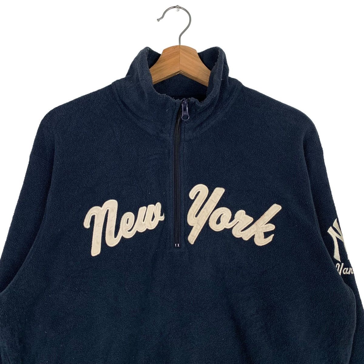 Japanese Brand MLB NY YANKEES BIG LOGO HALF ZIP FLEECE SWEATSHIRT #0145-C8 Size US M / EU 48-50 / 2 - 3 Thumbnail