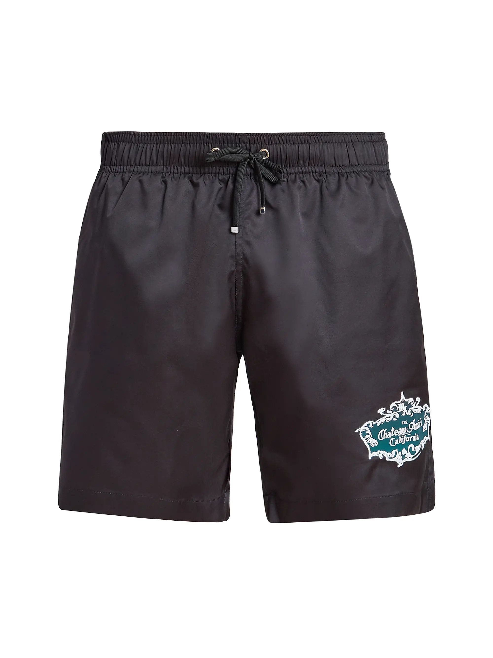 Amiri os11x0526 Chateau Crest Swim Trunks Shorts in Black Size US 34 / EU 50 - 1 Thumbnail