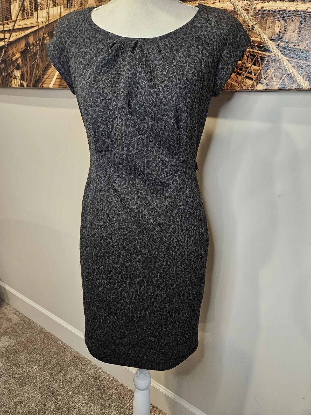 Charter Club Charter Club Elegant Gray Leopard Print Dress Size S / US 4 / IT 40 - 1 Thumbnail