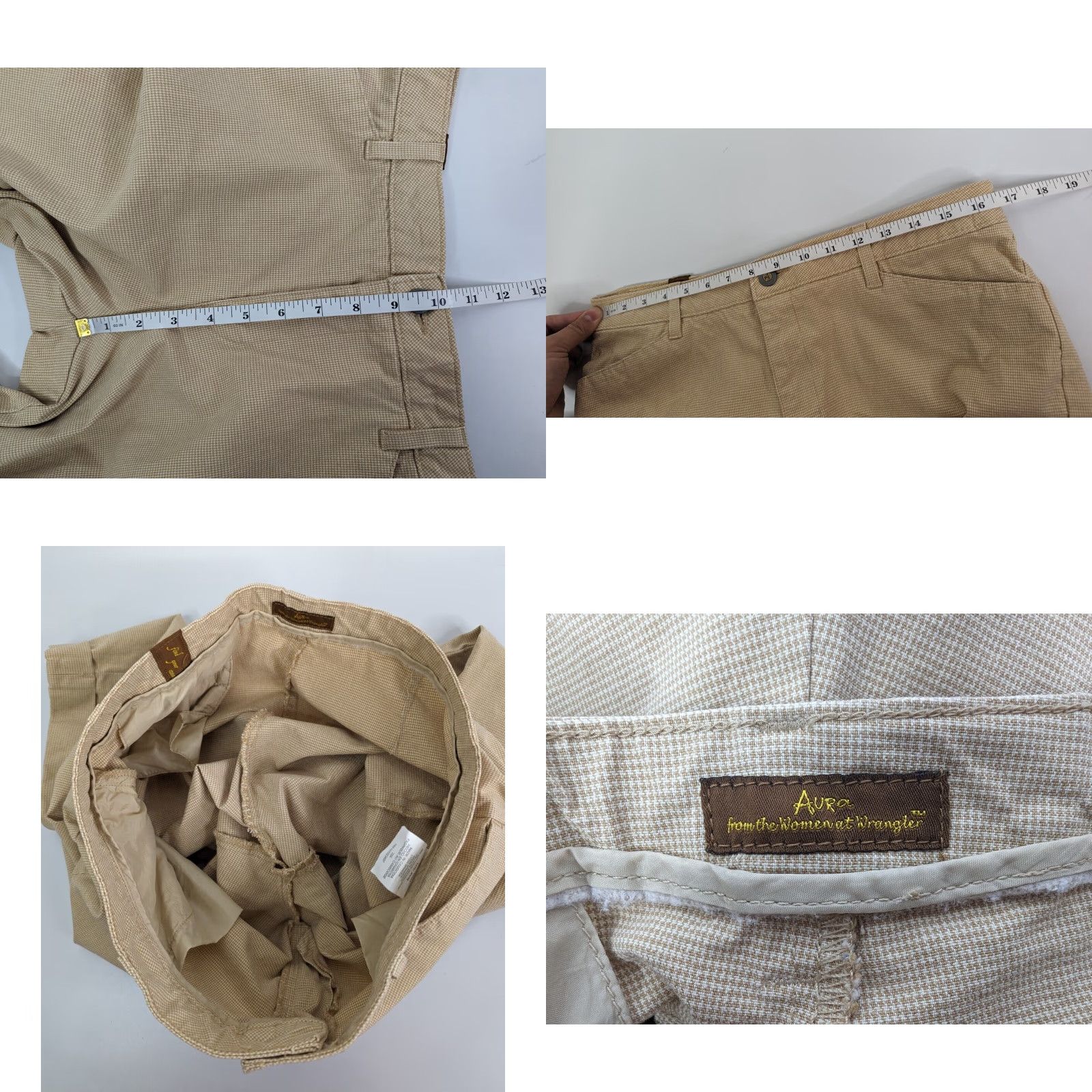 Wrangler VINTAGE Aura Wrangler Capri Pants Houndstooth Beige Cotton Womens Size 10 Ladies Size 32" / US 10 / IT 46 - 8 Thumbnail