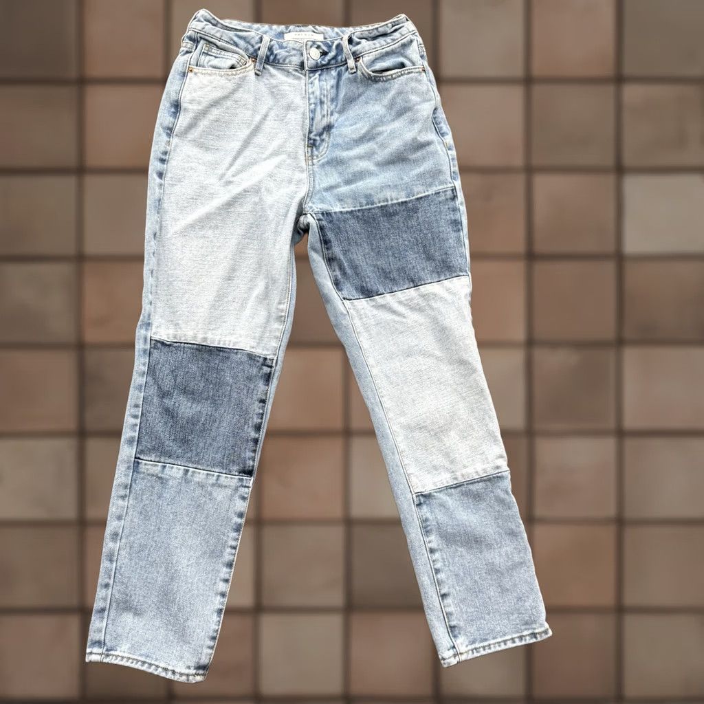 Pacsun Pacsun Mom Jeans Women 25 Blue Cotton Colorblock Patchwork Light Wash Comfort Jeans Retro Bohemian Womens Size 42" / US 20 - 1 Thumbnail