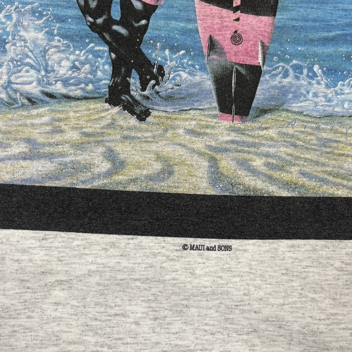 Maui and Sons 90’s Vintage Maui and Sons Shark Big Logo T-Shirt Size US M / EU 48-50 / 2 - 8 Thumbnail