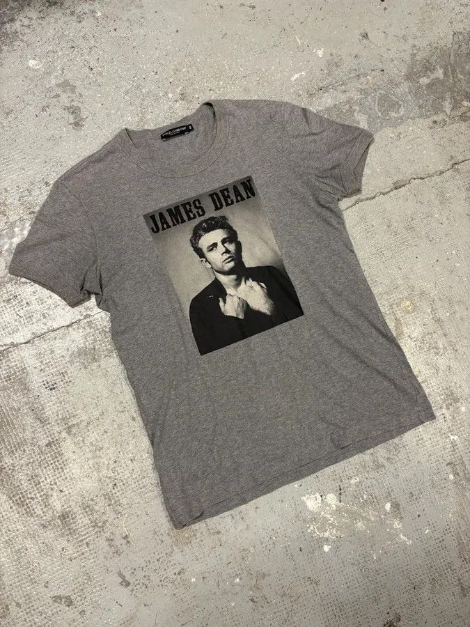 Designer × Dolce & Gabbana × Vintage Dolce & Gabbana James Dean Grey T-Shirt Size US S / EU 44-46 / 1 - 4 Thumbnail