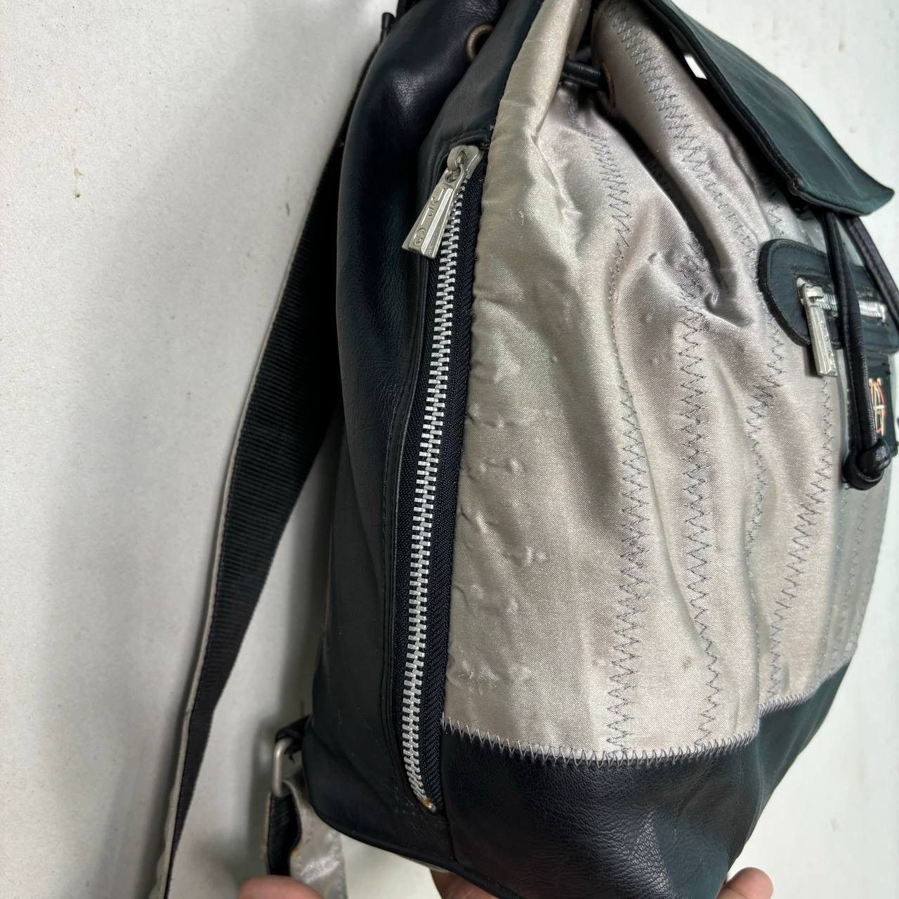 Jean Paul Gaultier Vintage Jean Paul Gaultier JPG Logo Nylon Leather Backpack Size ONE SIZE - 5 Thumbnail