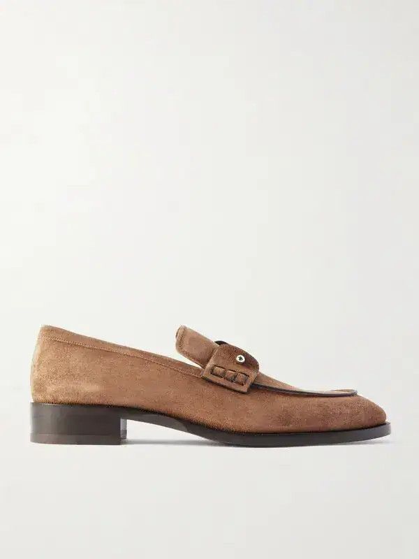 Christian Louboutin os11x0526 Chambelimoc Suede Loafers in Brown Size US 10 / EU 43 - 1 Thumbnail