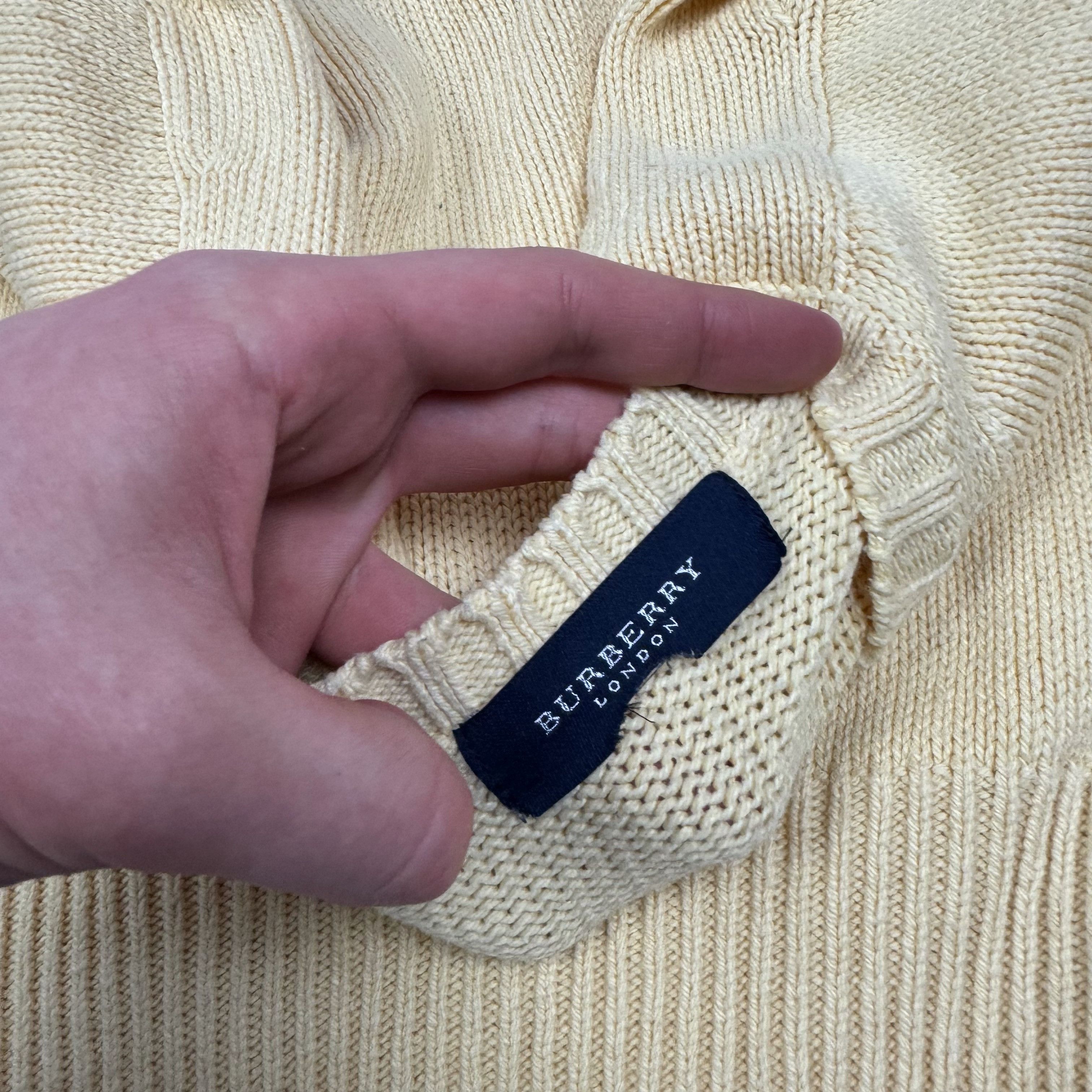 Burberry Burberry London Men's Yellow Knit Crew Neck Pullover Sweater Size US L / EU 52-54 / 3 - 3 Thumbnail