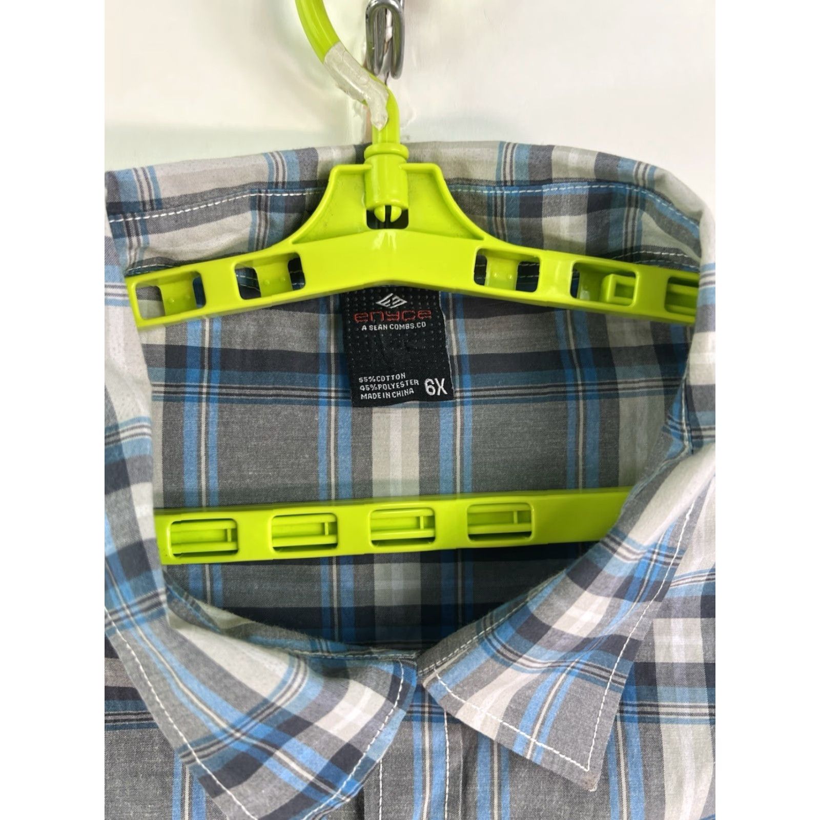 Enyce enyce Shirt Mens 6X Blue Cotton Button-Up Casual Big & Tall Classic Mens Size US XXL / EU 58 / 5 - 5 Thumbnail