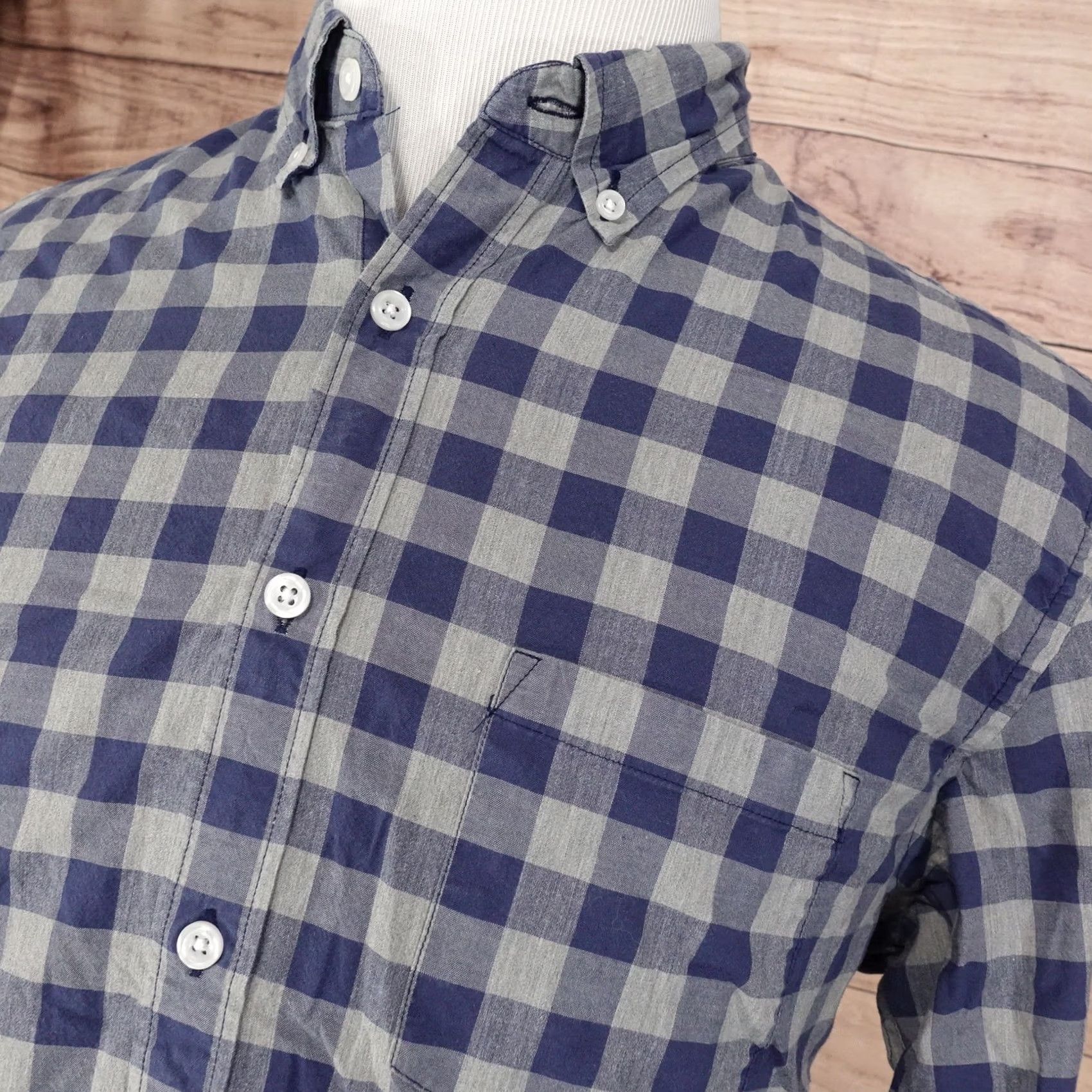 J.Crew J.CREW MERCANTILE FLEX BLUE GREY CHECK BUTTON-DOWN SHIRT MENS SIZE L LARGE Size US L / EU 52-54 / 3 - 2 Thumbnail
