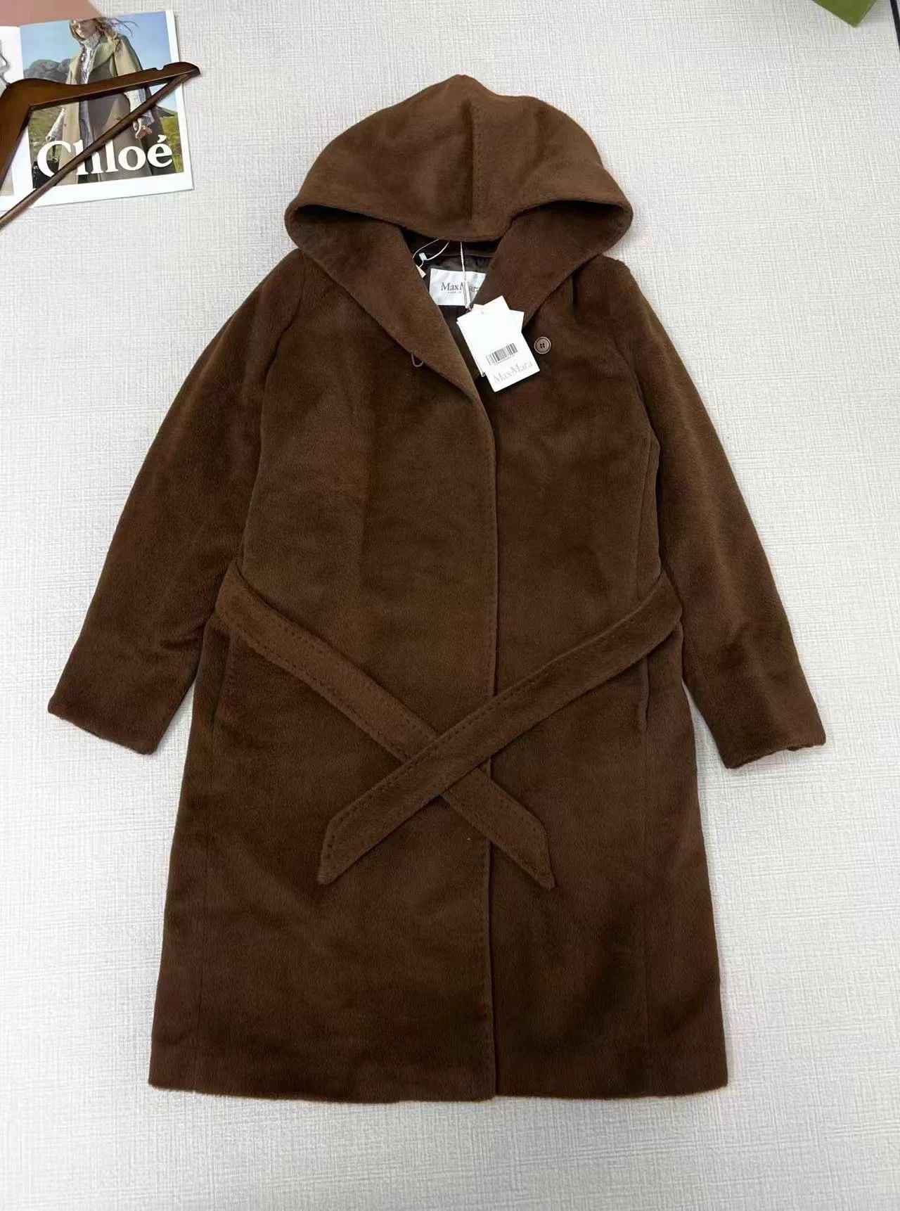 Max Mara Maxmara Alpaca Classic Hooded Coat 180/104A Size XL / US 12-14 / IT 48-50 - 1 Thumbnail