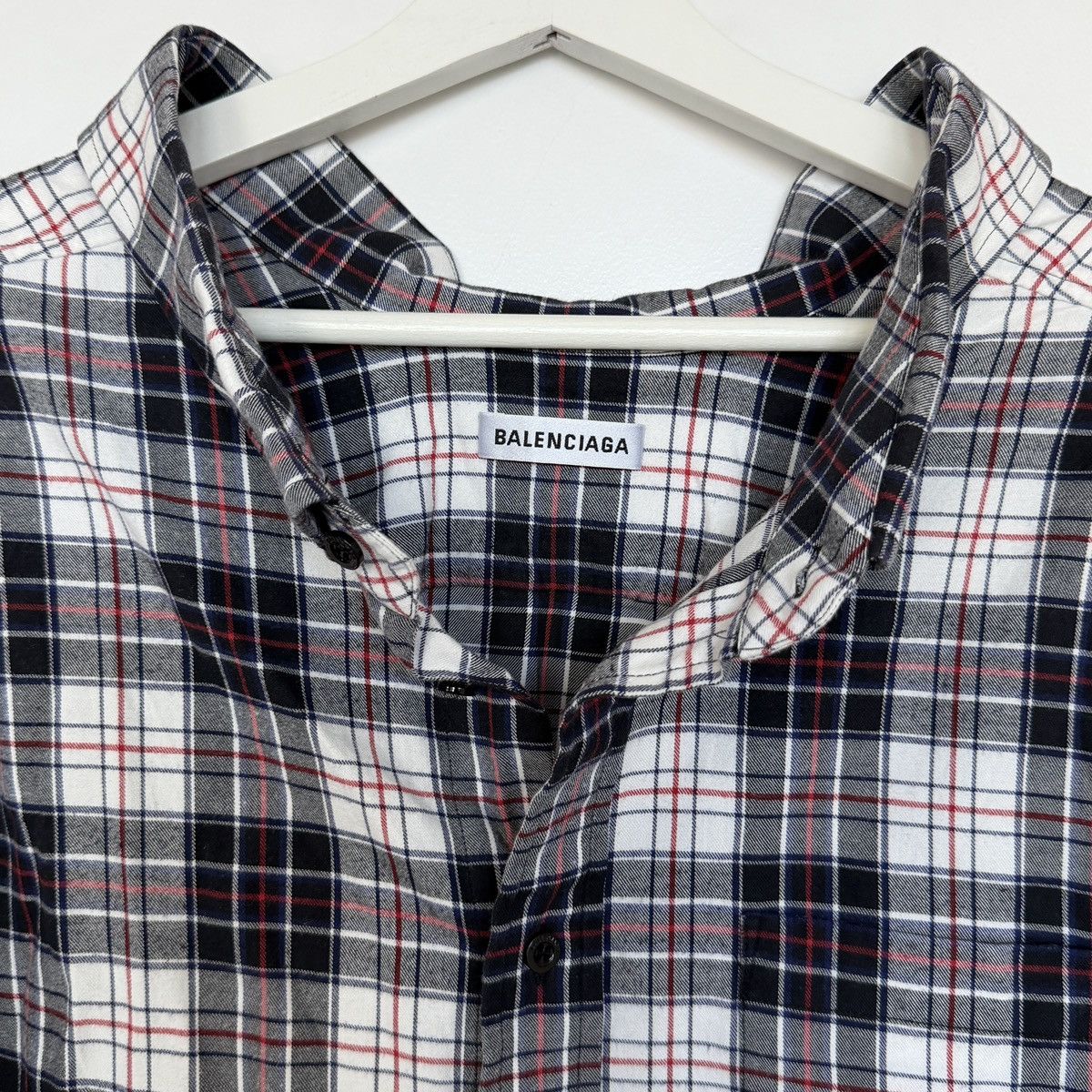 Balenciaga Balenciaga Swing Collar Plaid Shirt, Size 36, Unisex Size US M / EU 48-50 / 2 - 3 Thumbnail