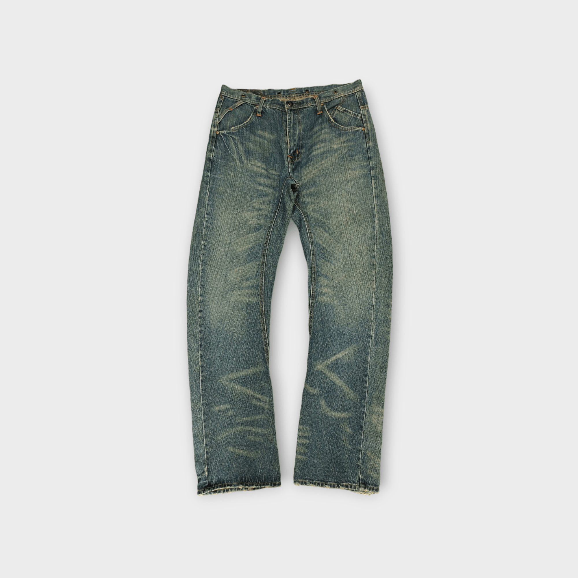 Comme des Garcons × Undercover Loose Jeans Edwin E-Function Clawmark Faded Curved Denim Size US 32 / EU 48 - 1 Thumbnail