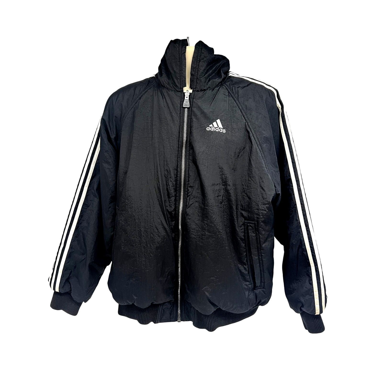 Adidas Adidas Black Trefoil Spellout Hood Reversible 90s Jacket L Size US L / EU 52-54 / 3 - 1 Thumbnail
