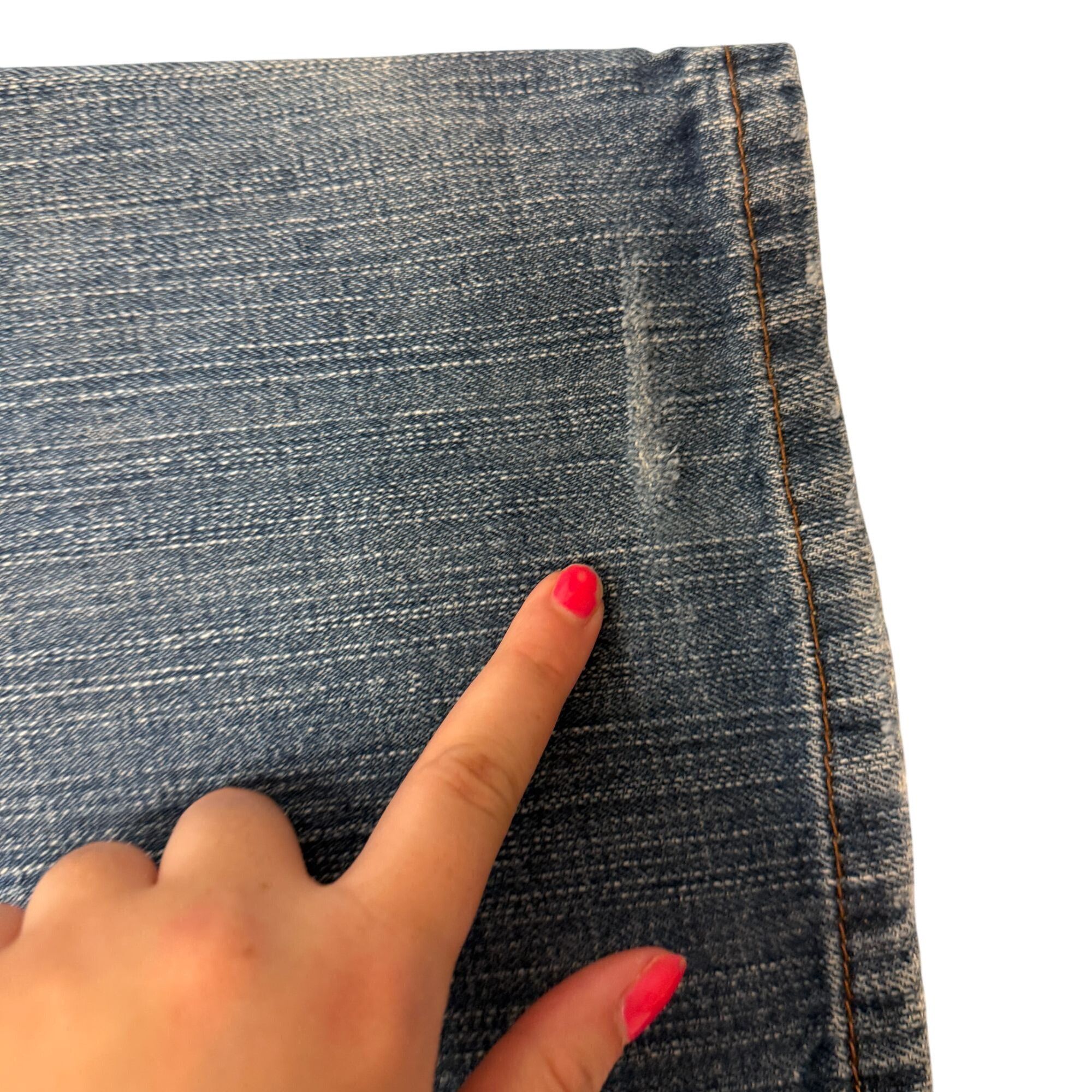 Levi's Y2K Levis 514 SLIM STRAIGHT Blue Jeans DISTRESSED Denim Pant Size US 33 - 10 Thumbnail