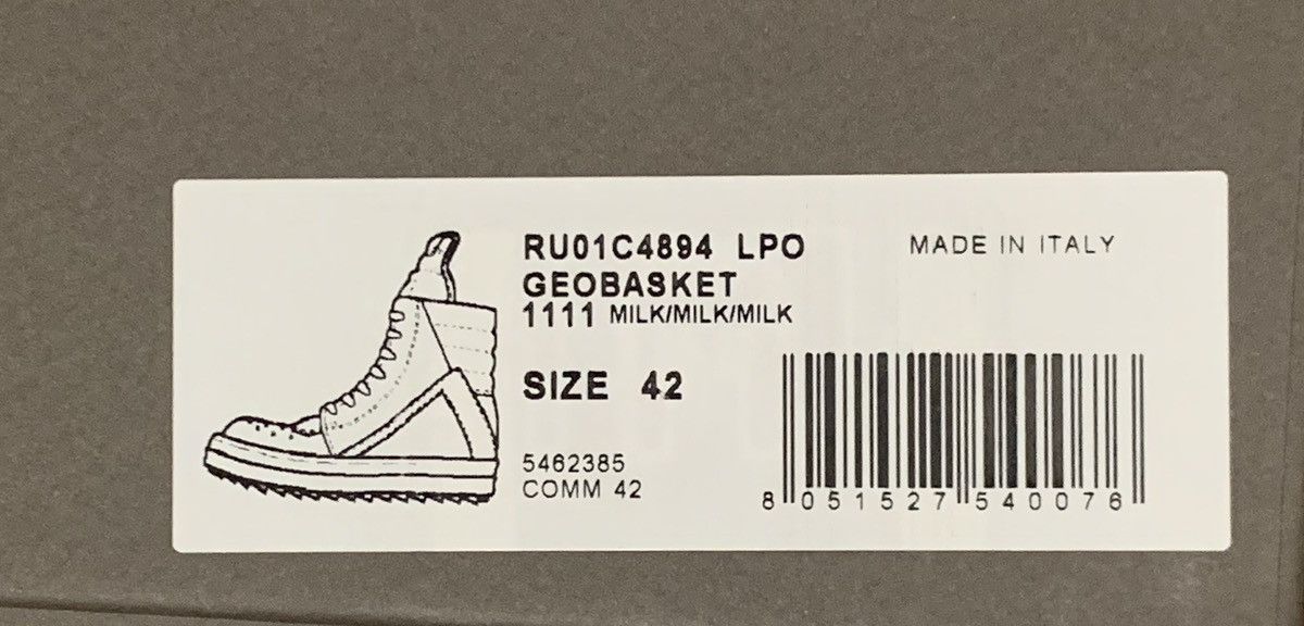 Rick Owens Rick Owens Geobasket Milk White Size US 9.5 / EU 42-43 - 5 Thumbnail
