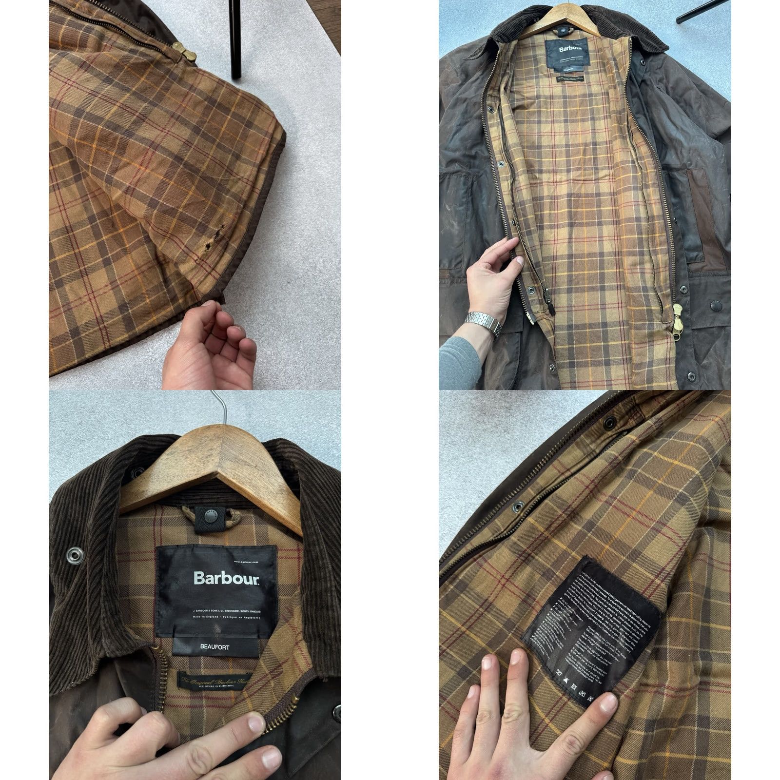 Barbour VINTAGE Barbour Beaufort Jacket Mens XL Brown Waxed Overcoat 90s Barbour Waxed England USA Retro Barbour 117 cm C46/Large Size US XL / EU 56 / 4 - 10 Thumbnail