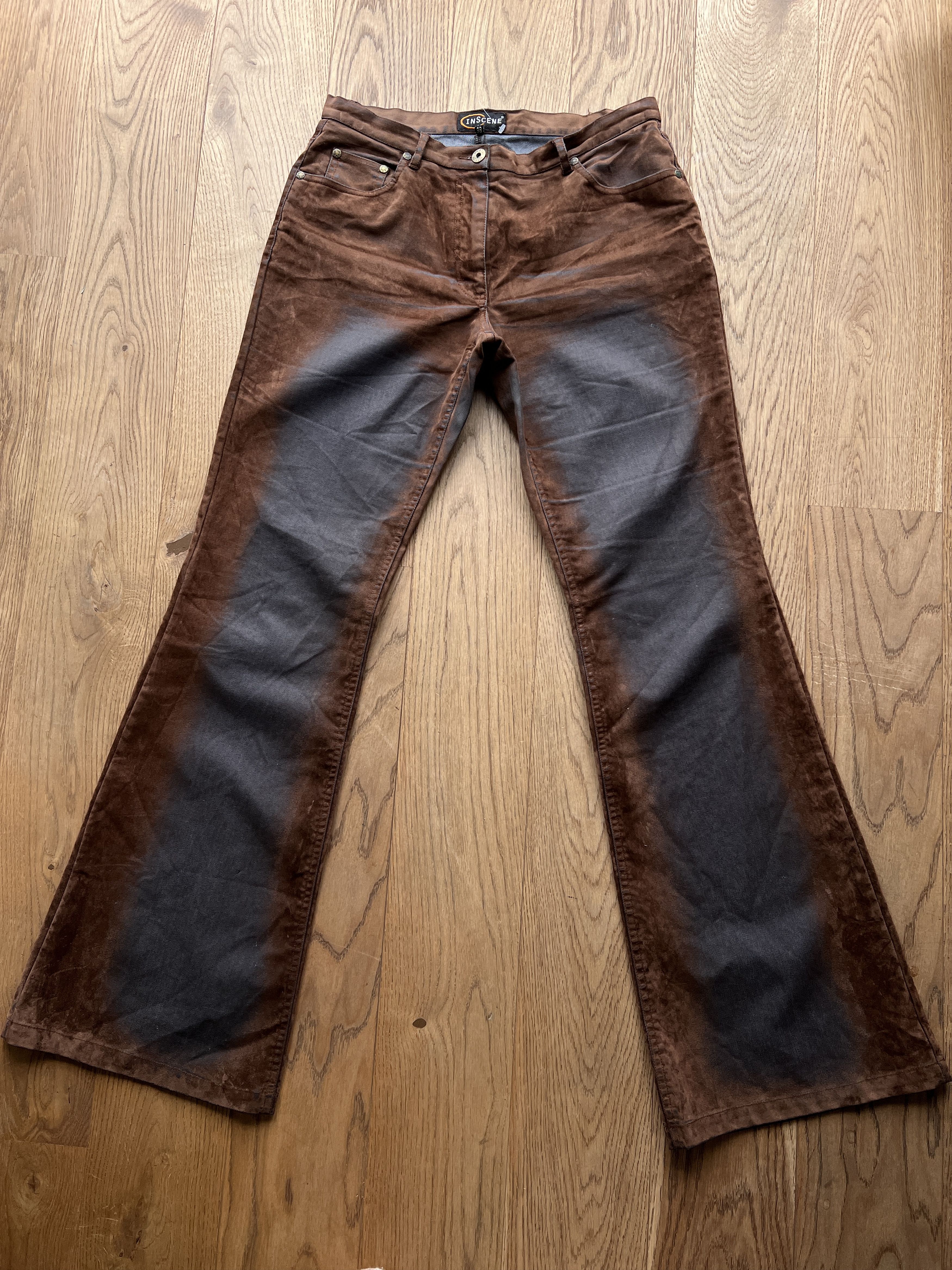 Hysteric Glamour Crazy! Avant Garde Boot cut flared pants dirty y2k Japanese Size 29" - 2 Thumbnail