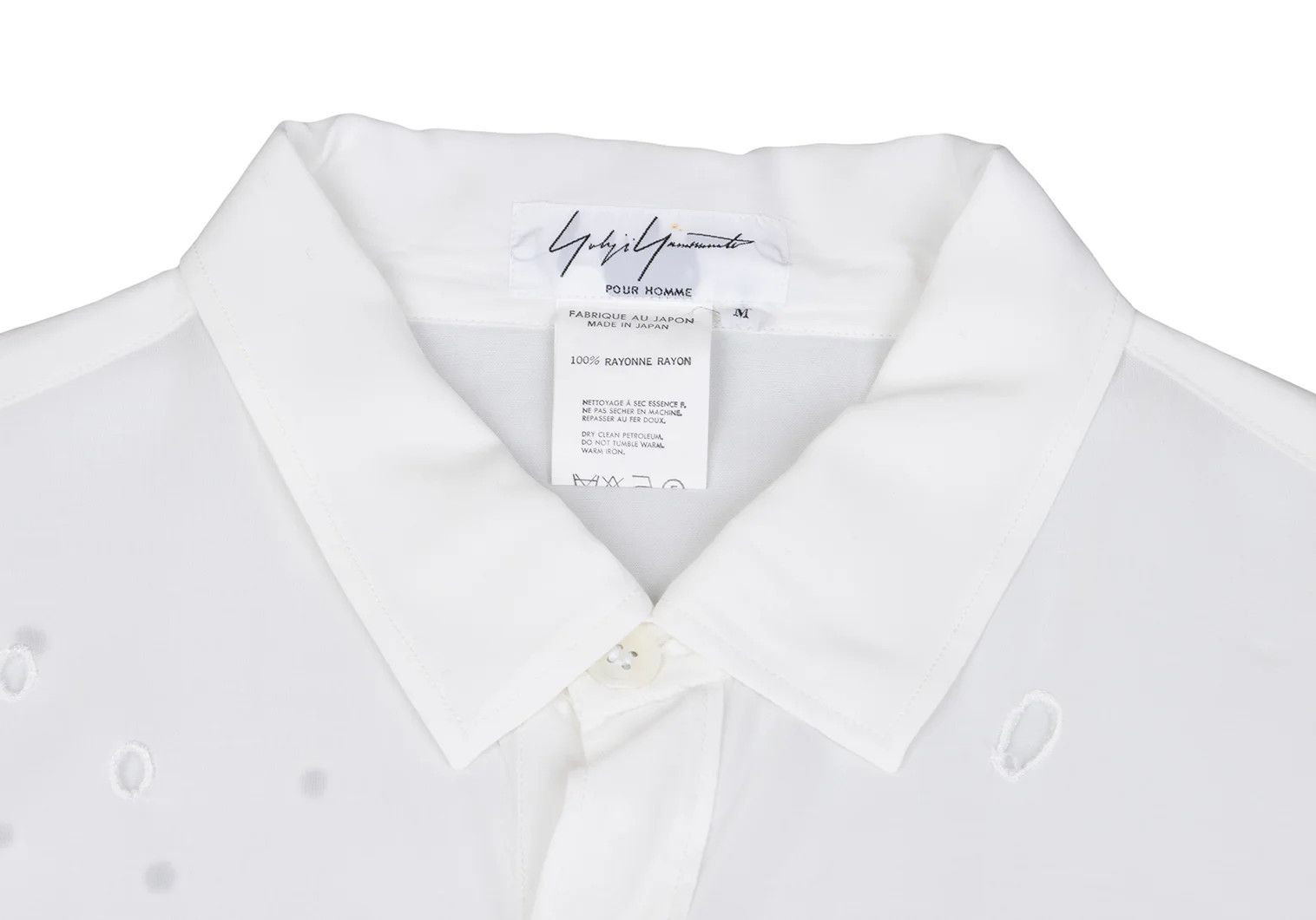Yohji Yamamoto Yohji Yamamoto Dot Cutting Rayon Shirt White M Size US M / EU 48-50 / 2 - 3 Thumbnail