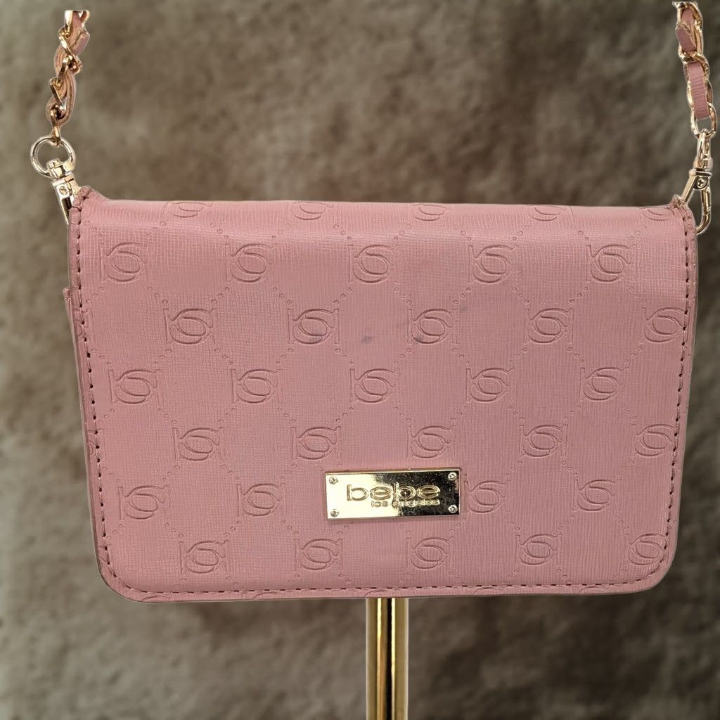 Bebe VINTAGE Bebe Crossbody Wallet Bag Blush Pink Embossed Logo Size ONE SIZE - 1 Thumbnail