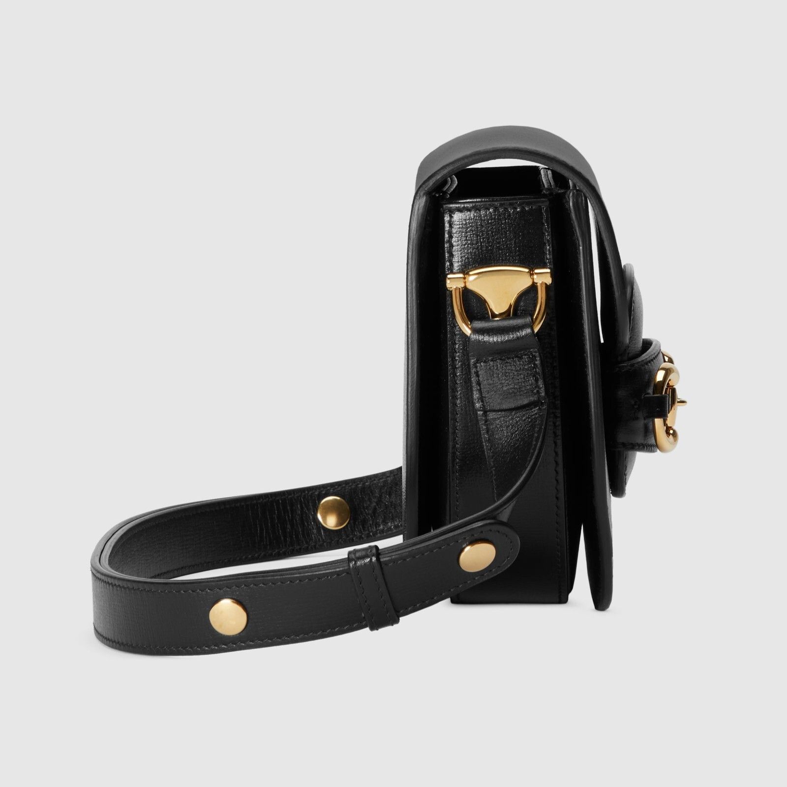 Gucci GUCCI Horsebit 1955 Mini $3190 Black Leather Rounded Shoulde Size ONE SIZE - 4 Thumbnail
