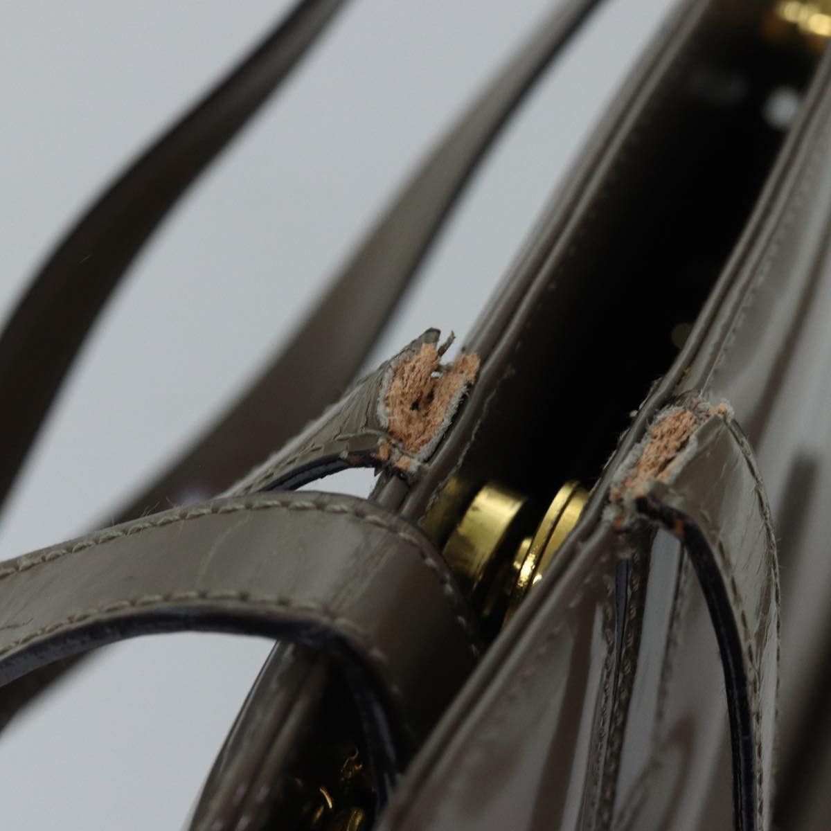Salvatore Ferragamo Salvatore Ferragamo Gancini Hand Bag Enamel Gray Size ONE SIZE - 9 Thumbnail