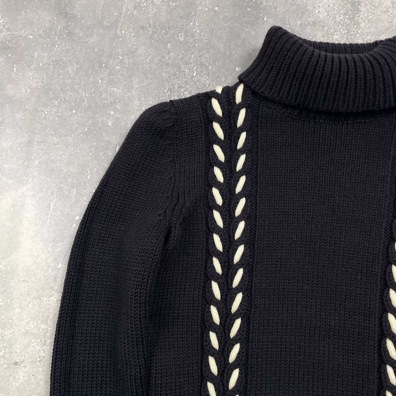 Celine Celine Turtleneck Contrast Cable Knitted Sweater Women’s Size S / US 4 / IT 40 - 7 Thumbnail