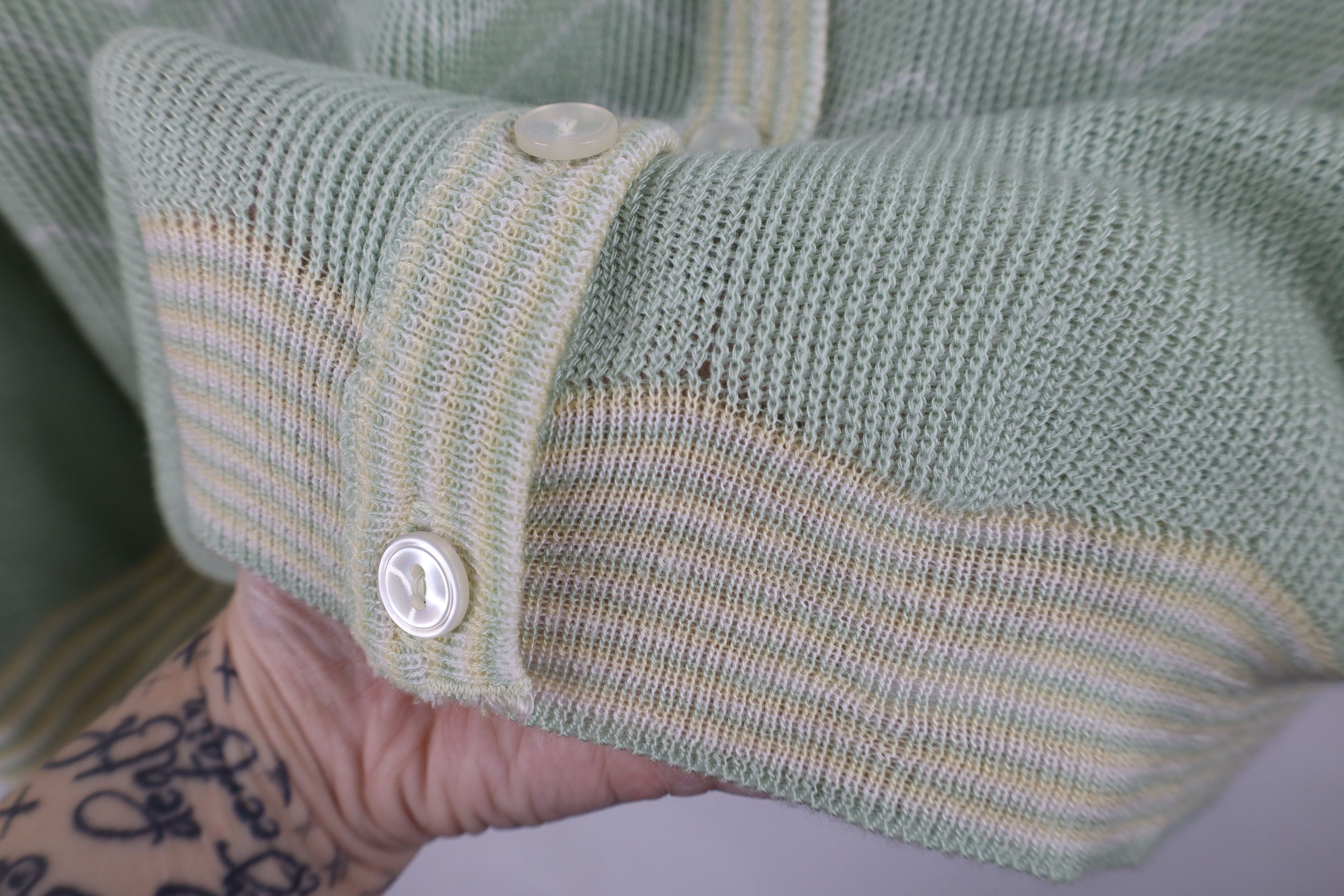 Vintage Vintage 90s Streetwear Herringbone Knit Cardigan Sweater USA Size M / US 6-8 / IT 42-44 - 4 Thumbnail