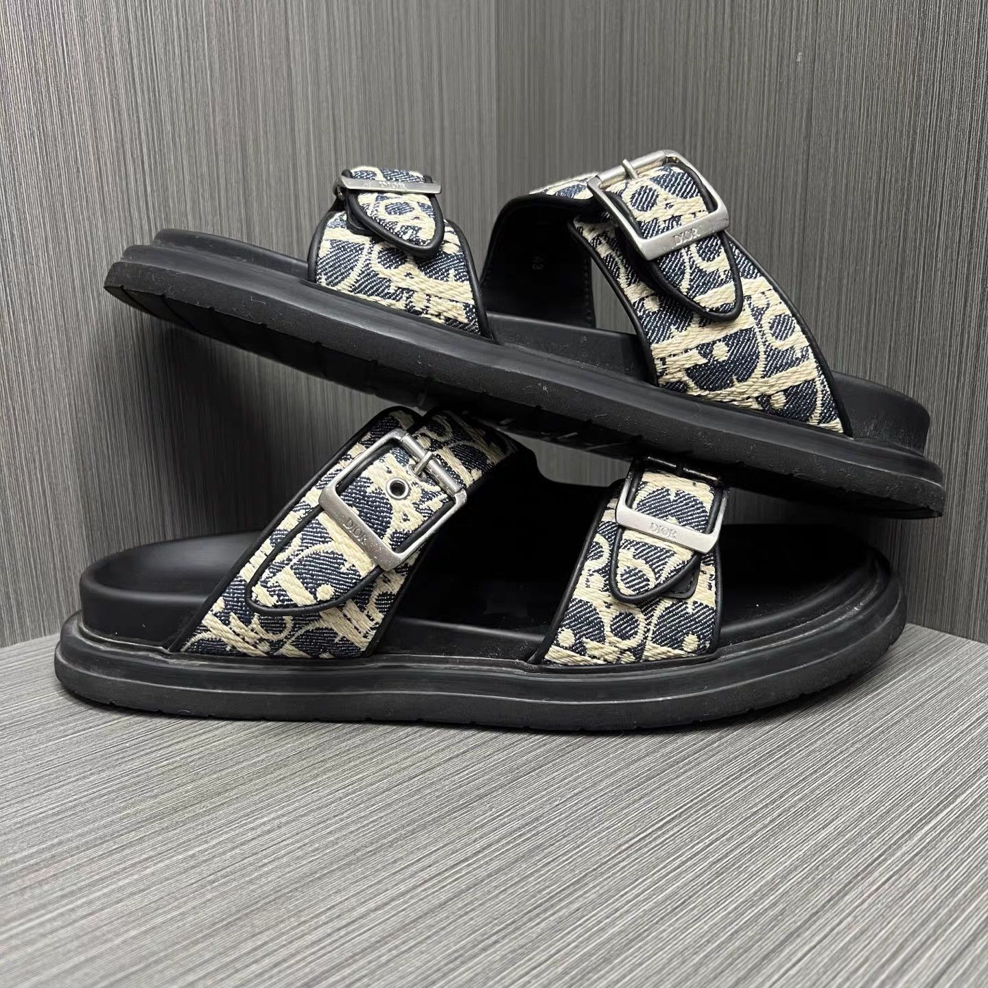 Dior Dior Aqua All-Over Print Slide Sandals K15 Size US 10 / EU 43 - 5 Thumbnail