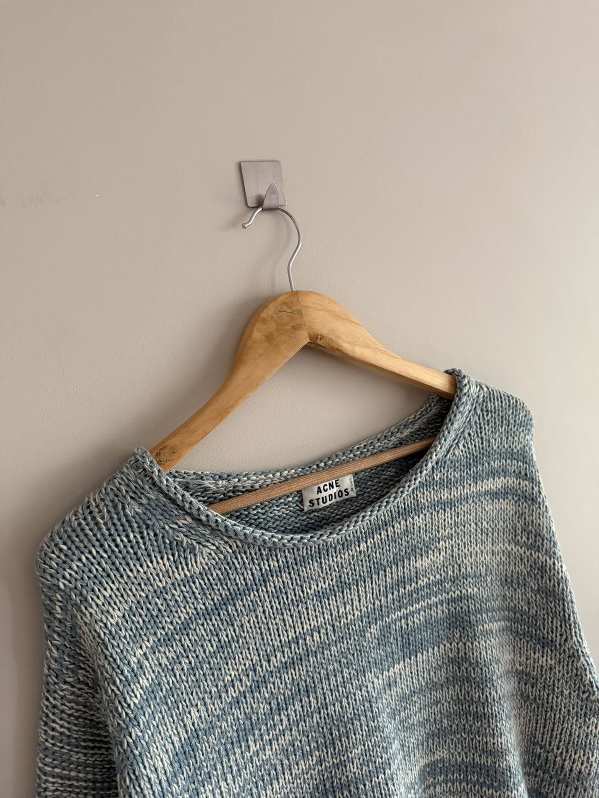 Acne Studios Acne Studios Blue Melange Cropped Knit Sweater Size M / US 6-8 / IT 42-44 - 2 Thumbnail