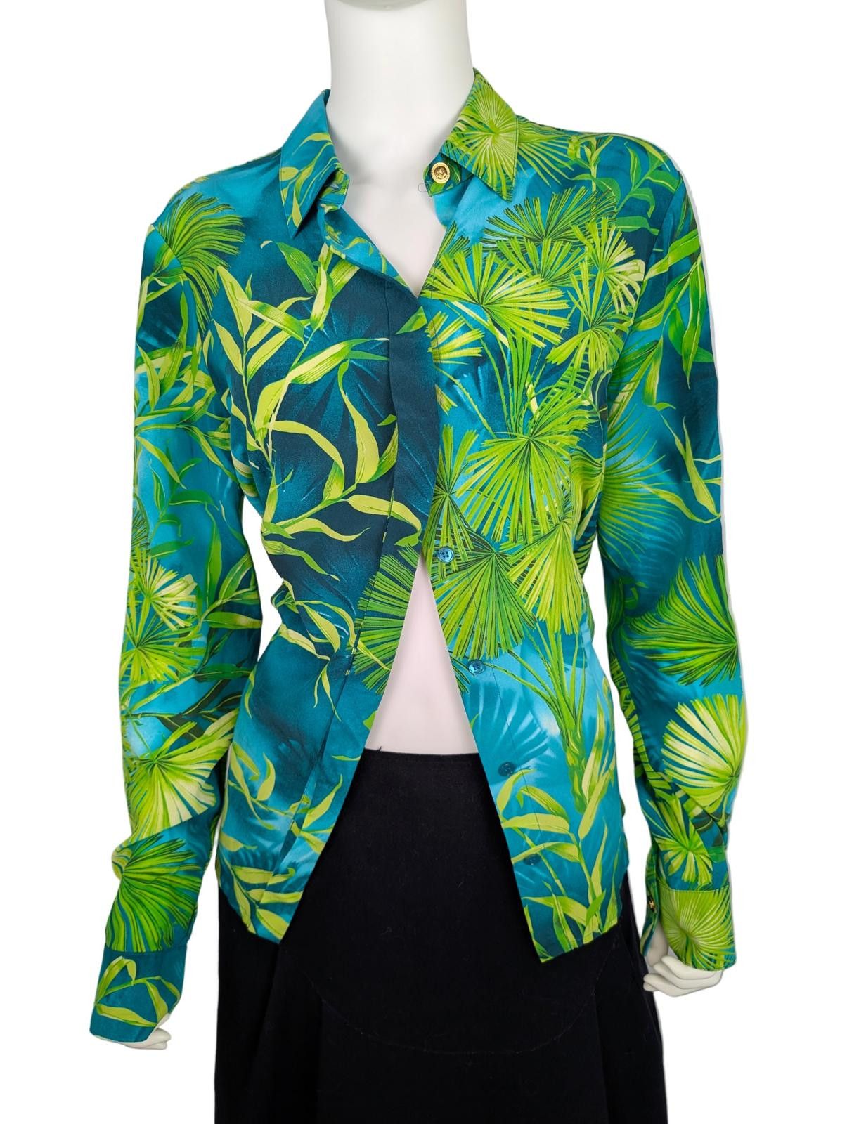 Versace Versace S/S 2019 Jungle Print Silk Shirt Size M / US 6-8 / IT 42-44 - 1 Thumbnail