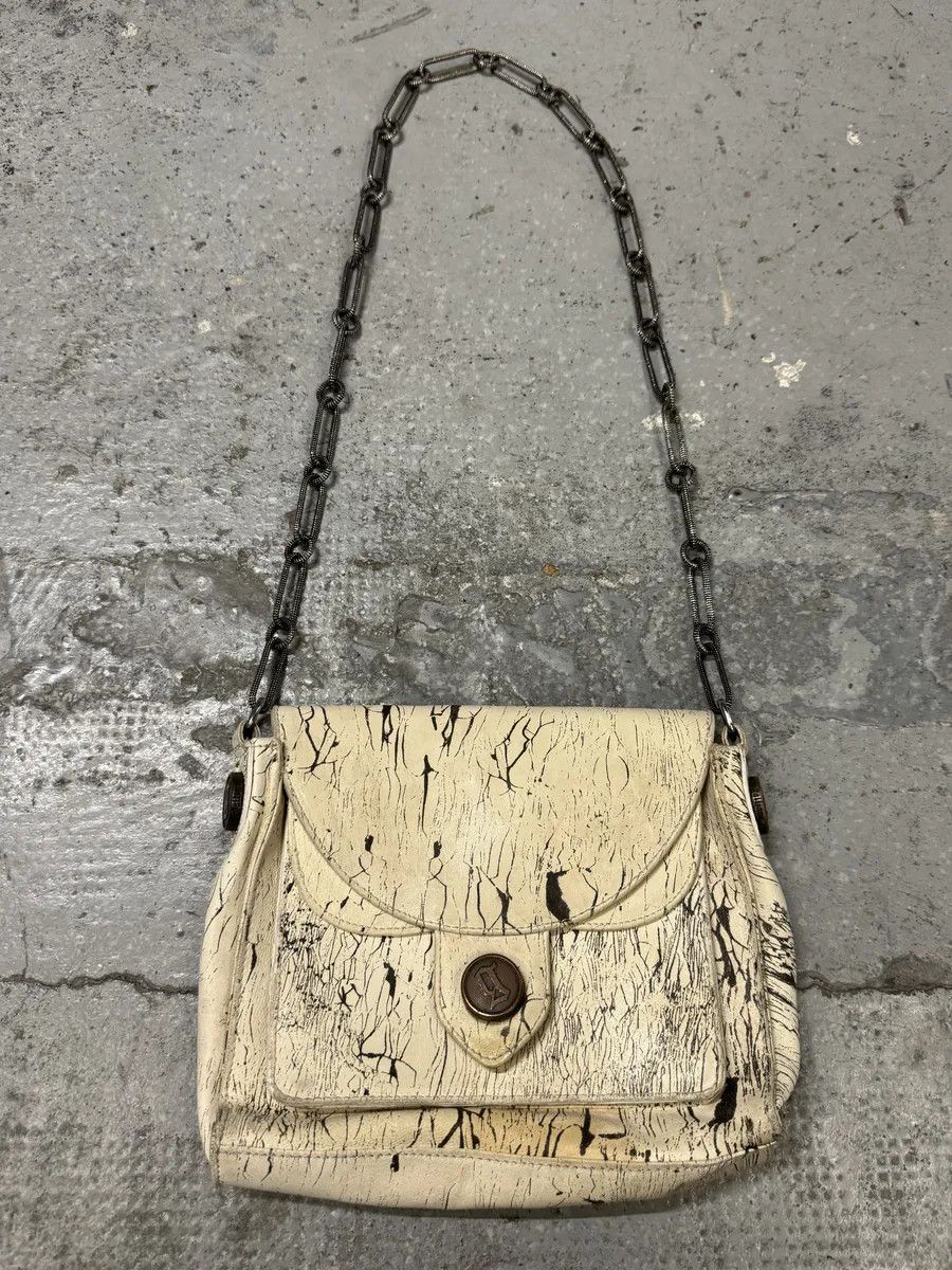 John Galliano Galliano Black Leather Chains Bag | Grailed
