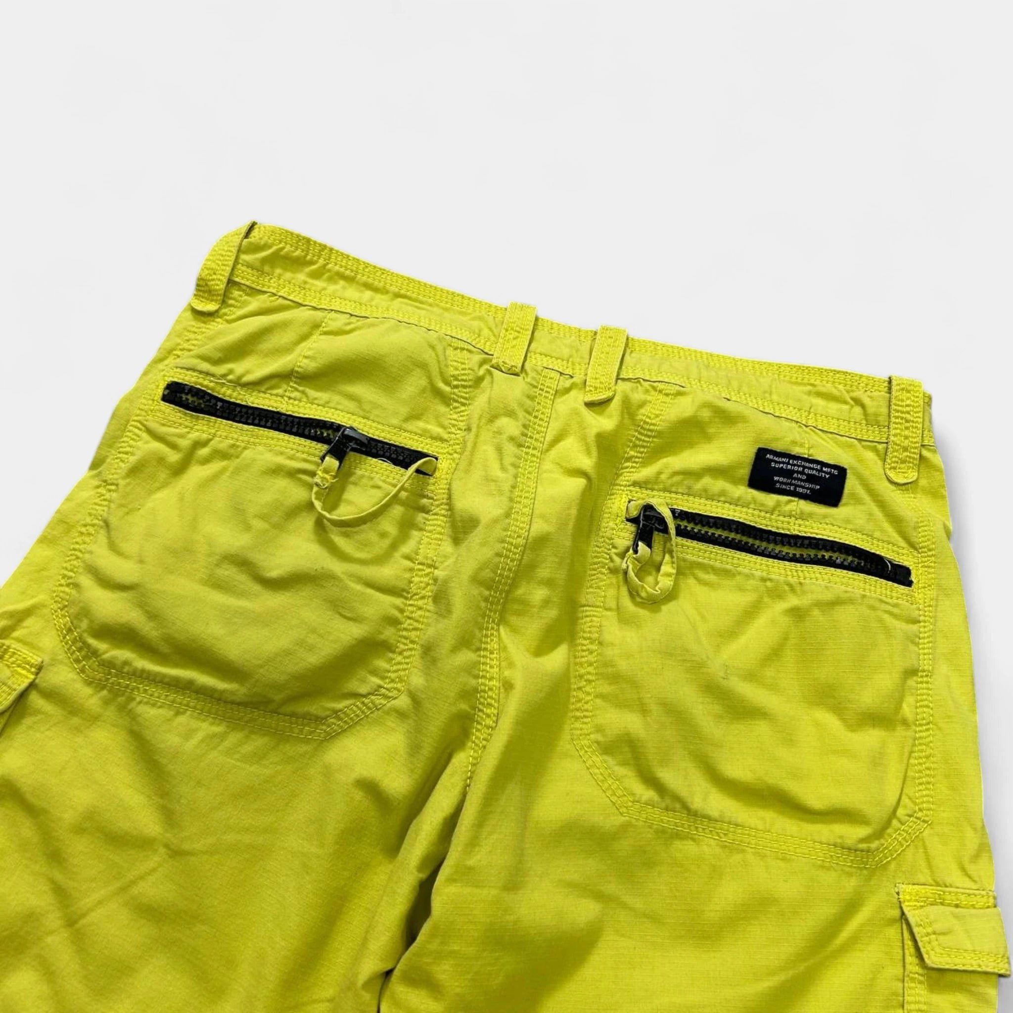 Armani Armani Exchange Utilitarian Yellow Cargo Shorts Size ONE SIZE - 4 Thumbnail