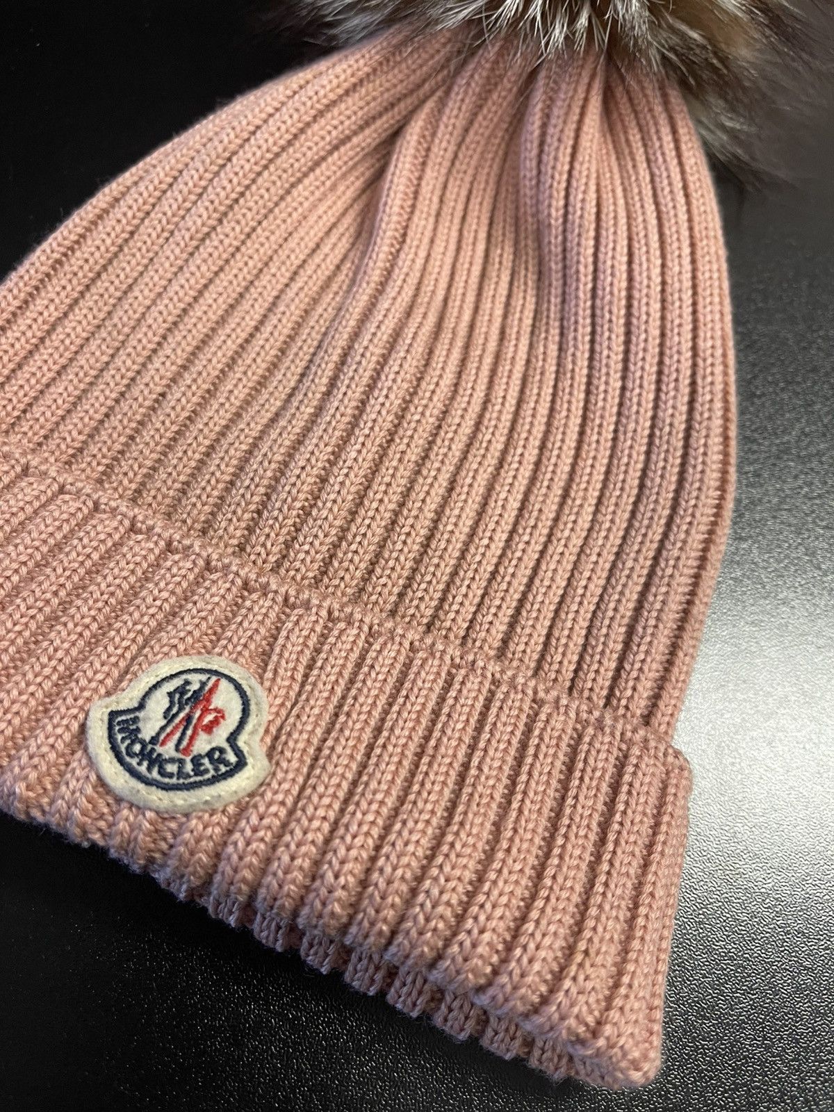 Moncler Size L - Moncler Enfant Berretto Beanie Pink Fox Fur Size ONE SIZE - 3 Thumbnail