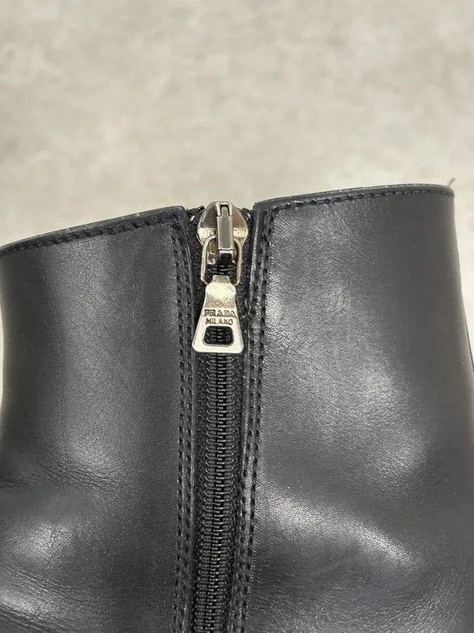 Prada 2000s Prada Black Perforated Leather Ankle Boots Size US 8 / EU 41 - 8 Thumbnail