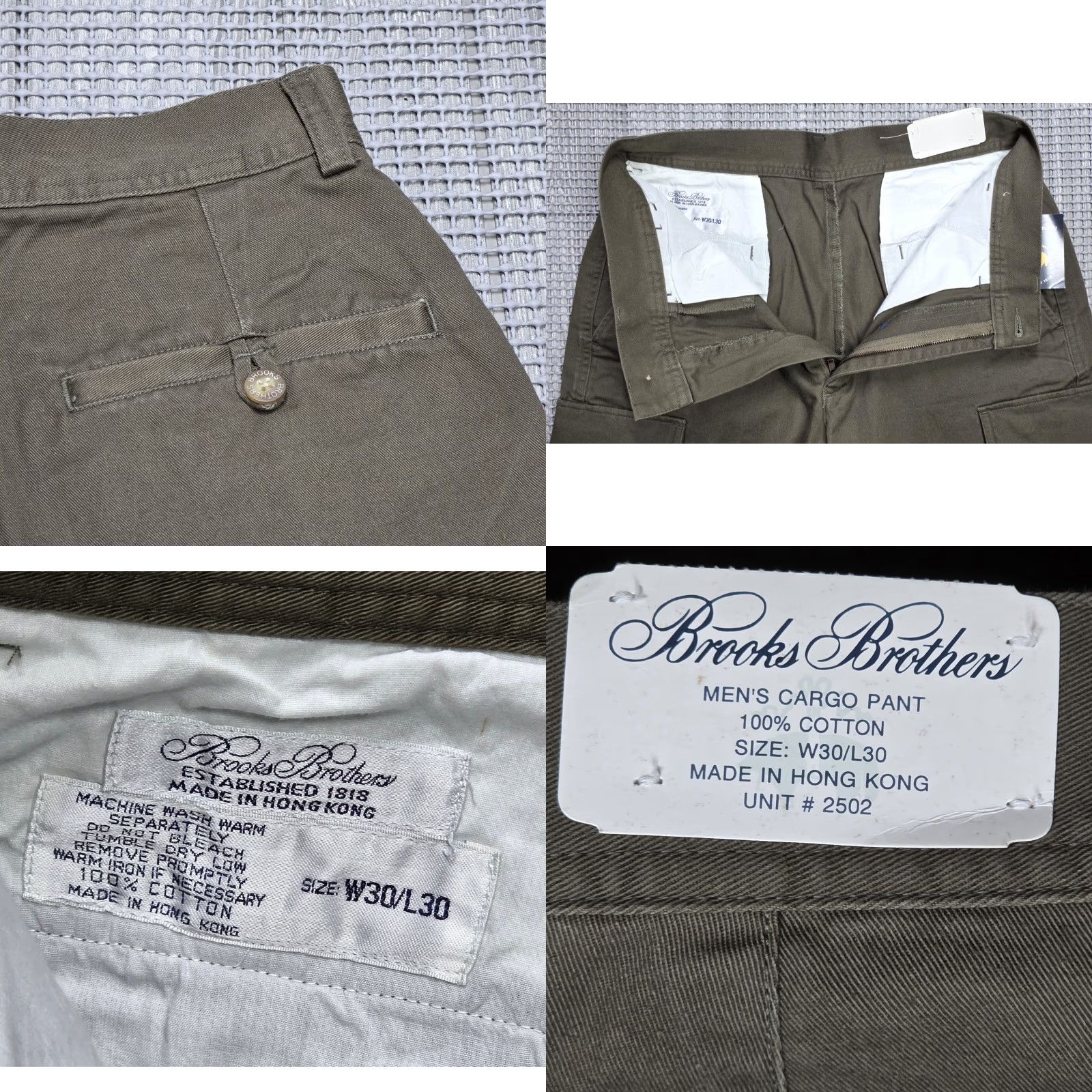 Brooks Brothers VINTAGE Brooks Brothers Pants Men 30X30 Cargo Baggy Cotton Canvas 90s Green Size US 30 / EU 46 - 9 Thumbnail