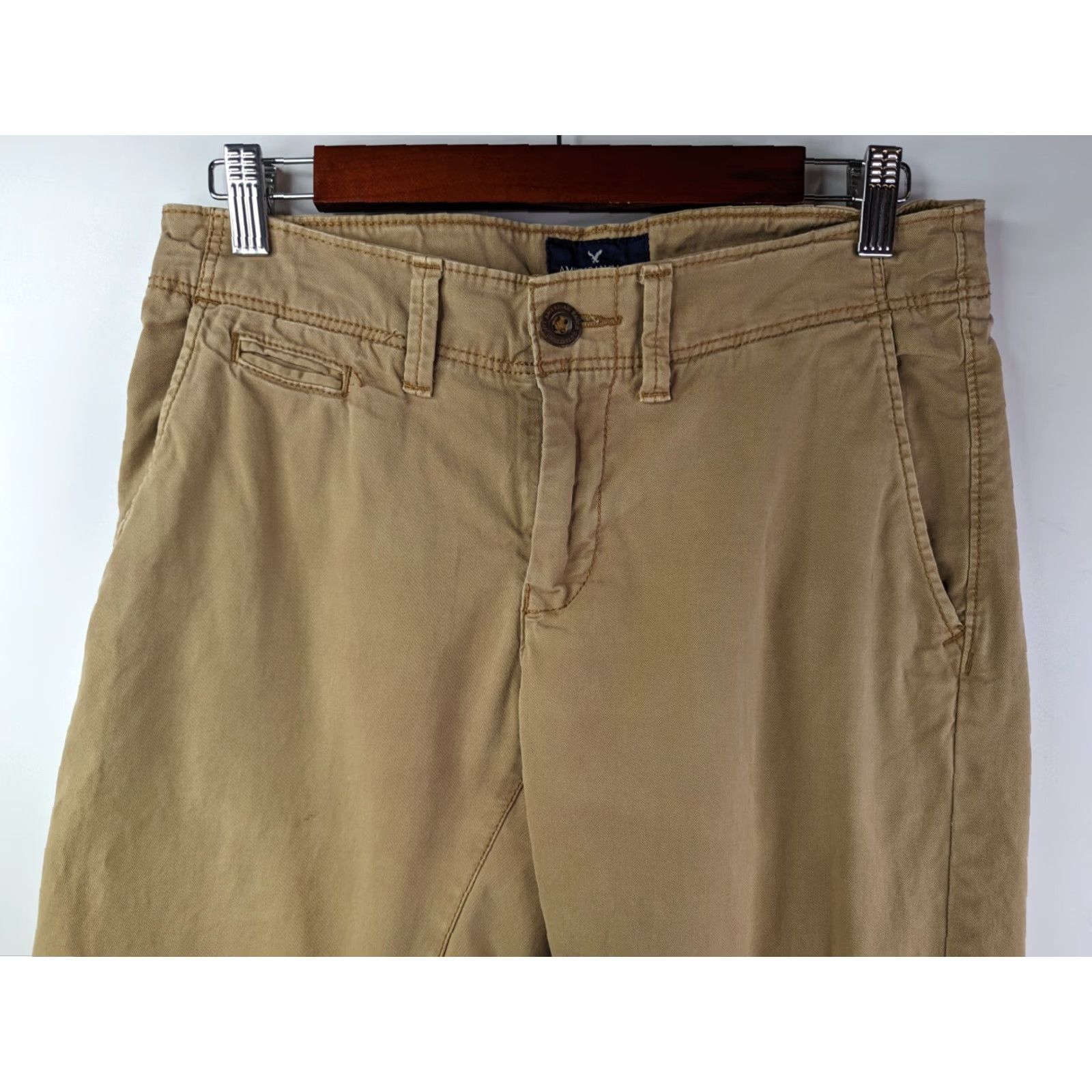 American Eagle Outfitters American Eagle Outfitters Pants Slim Chino Men 30 Beige Skinny 28 Inseam 30x28 Knit Cotton Blend Zip Flat Front Casual Vintage: No Size US 30 / EU 46 - 2 Thumbnail