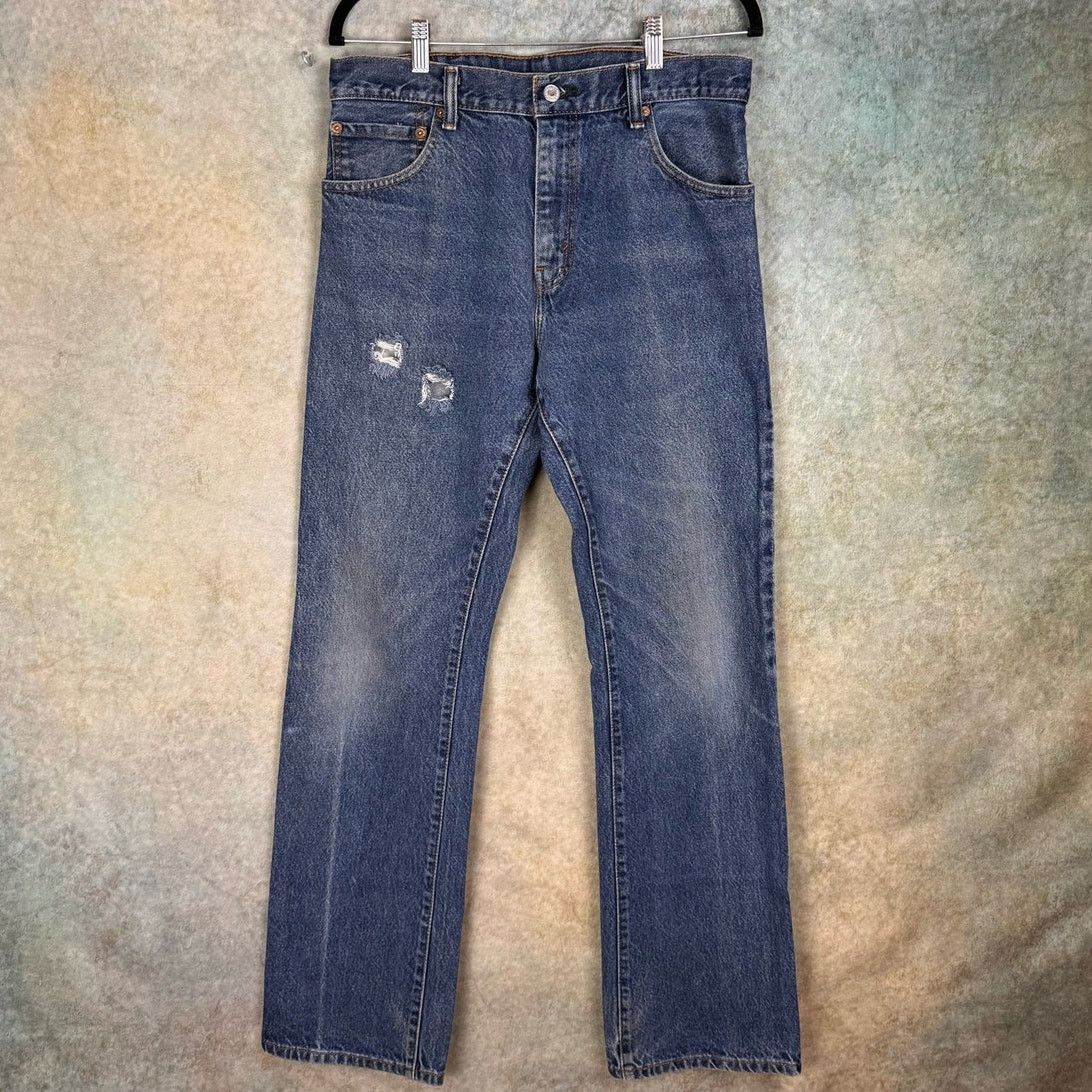Levi's × Vintage VTG Y2K Levi’s 517 Bootcut Denim Jeans 33x34 Dark Wash Size US 33 - 2 Thumbnail