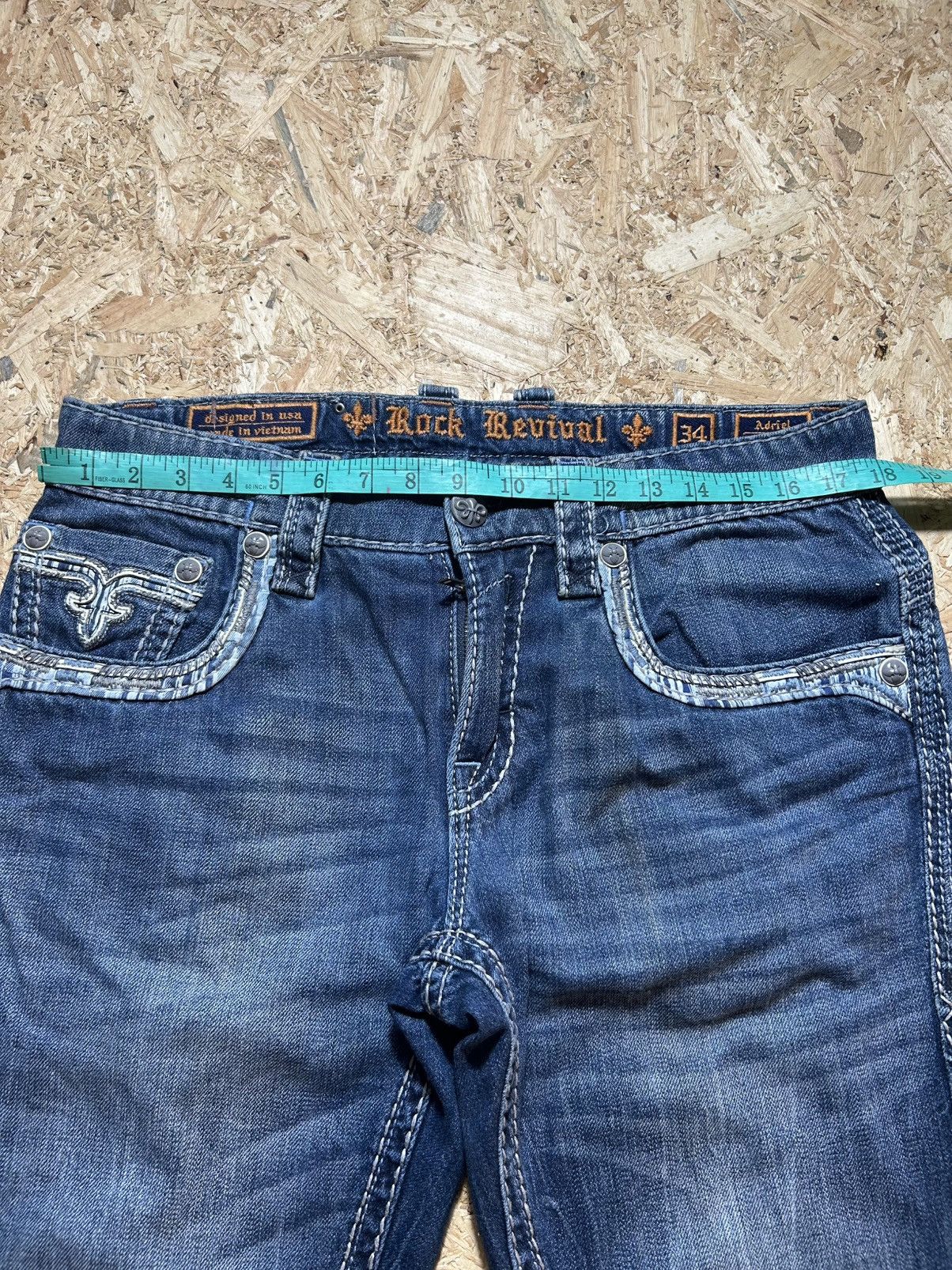 Rock Revival Rock Revival Blue Medium Wash Straight Fit Jeans Size US 36 / EU 52 - 14 Thumbnail