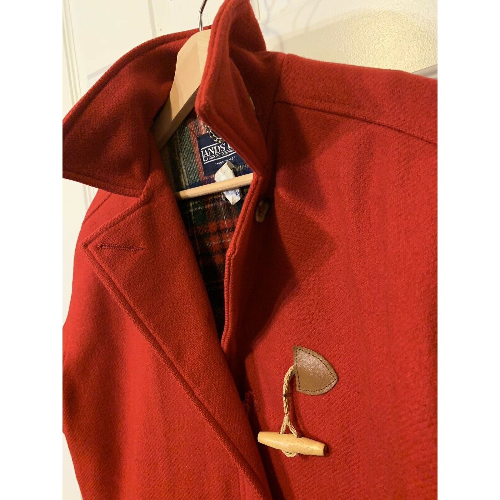 Lands' End Lands End Hooded Wool Parka coat toggle red womens sz M Size M / US 6-8 / IT 42-44 - 7 Thumbnail