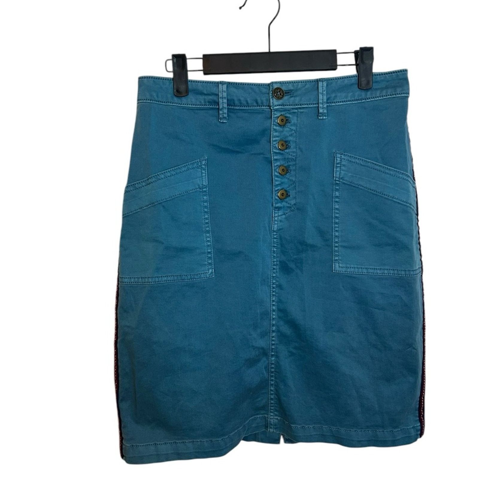 Anthropologie Anthropologie Pilcro & The Letterpress Teal Chino Skirt Size 28" / US 6 / IT 42 - 1 Thumbnail