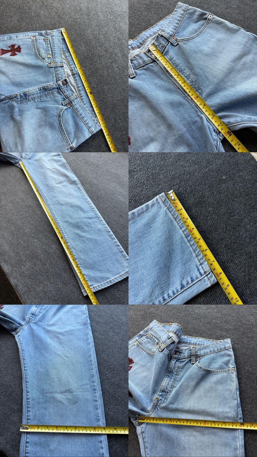 Levi's Vintage Clothing Vintage 90s Custom Chrome Hearts Style Cross Denim Jeans Size US 33 - 22 Thumbnail