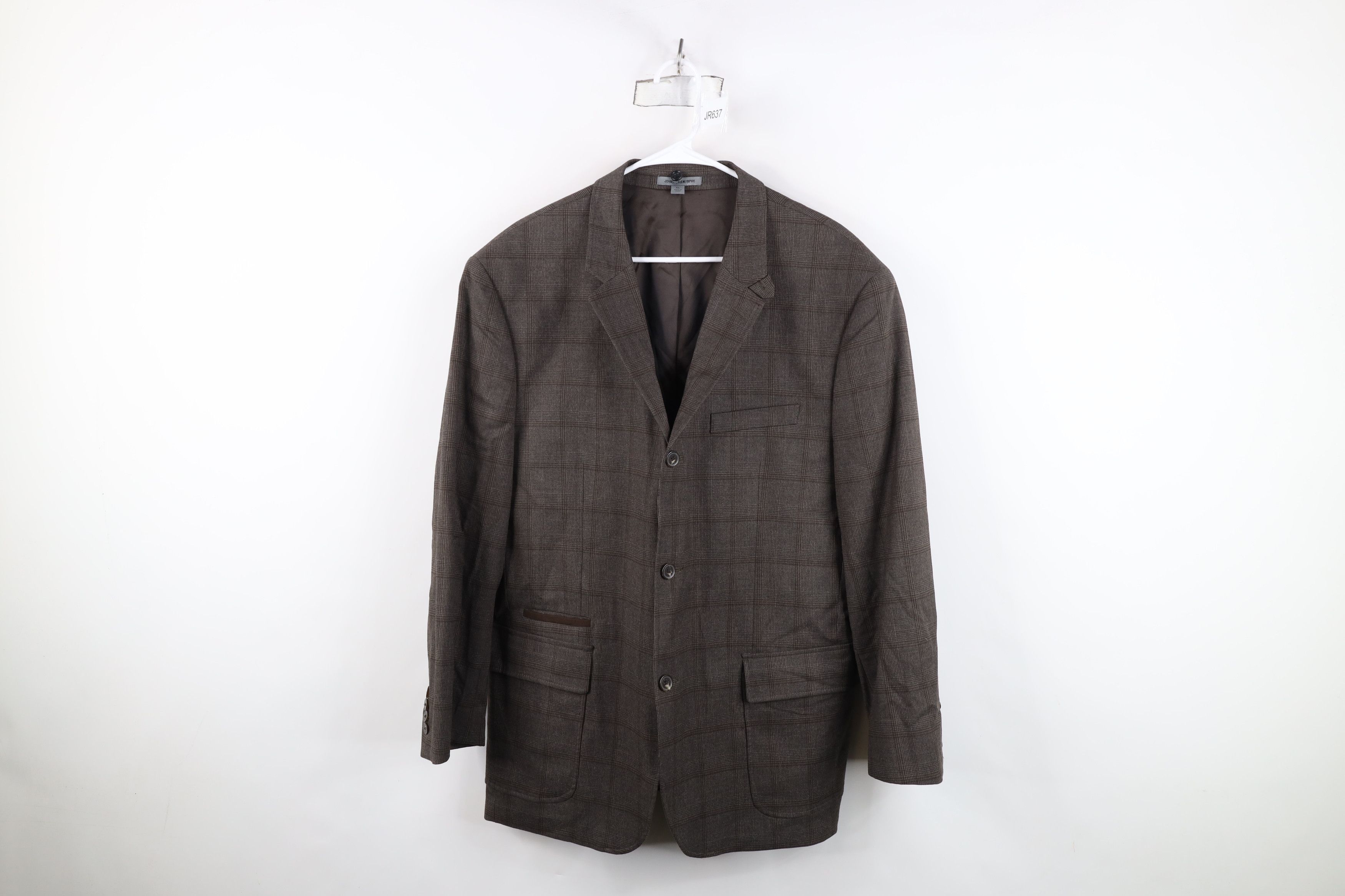 Johnston & Murphy Johnston & Murphy Suit Coat Blazer Jacket Coat Brown Plaid Size US XL / EU 56 / 4 - 1 Thumbnail