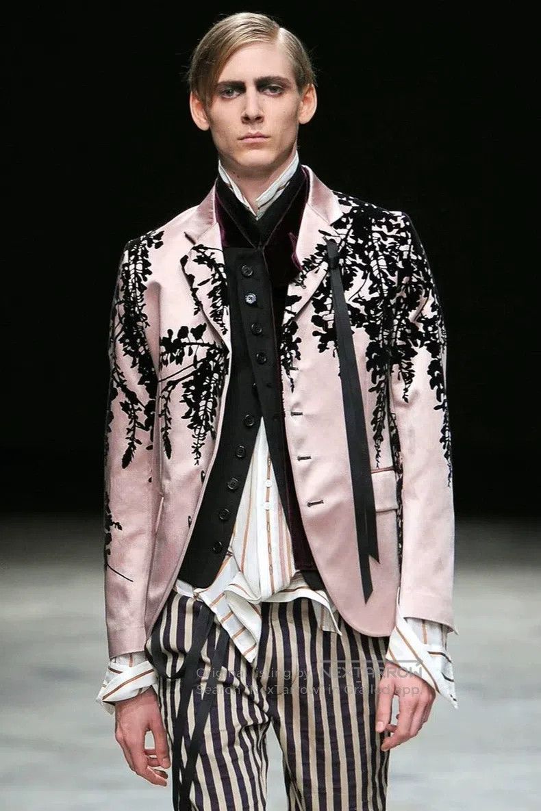 Ann Demeulemeester Ann Demeulemeester Size xs Pink Velvet Men's Suit Size 34S - 1 Thumbnail