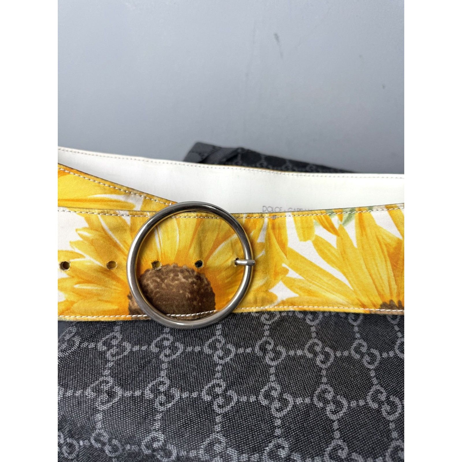 Dolce & Gabbana Vintage Dolce Gabbana Sunflower Printed Belt Dress Size ONE SIZE - 3 Thumbnail