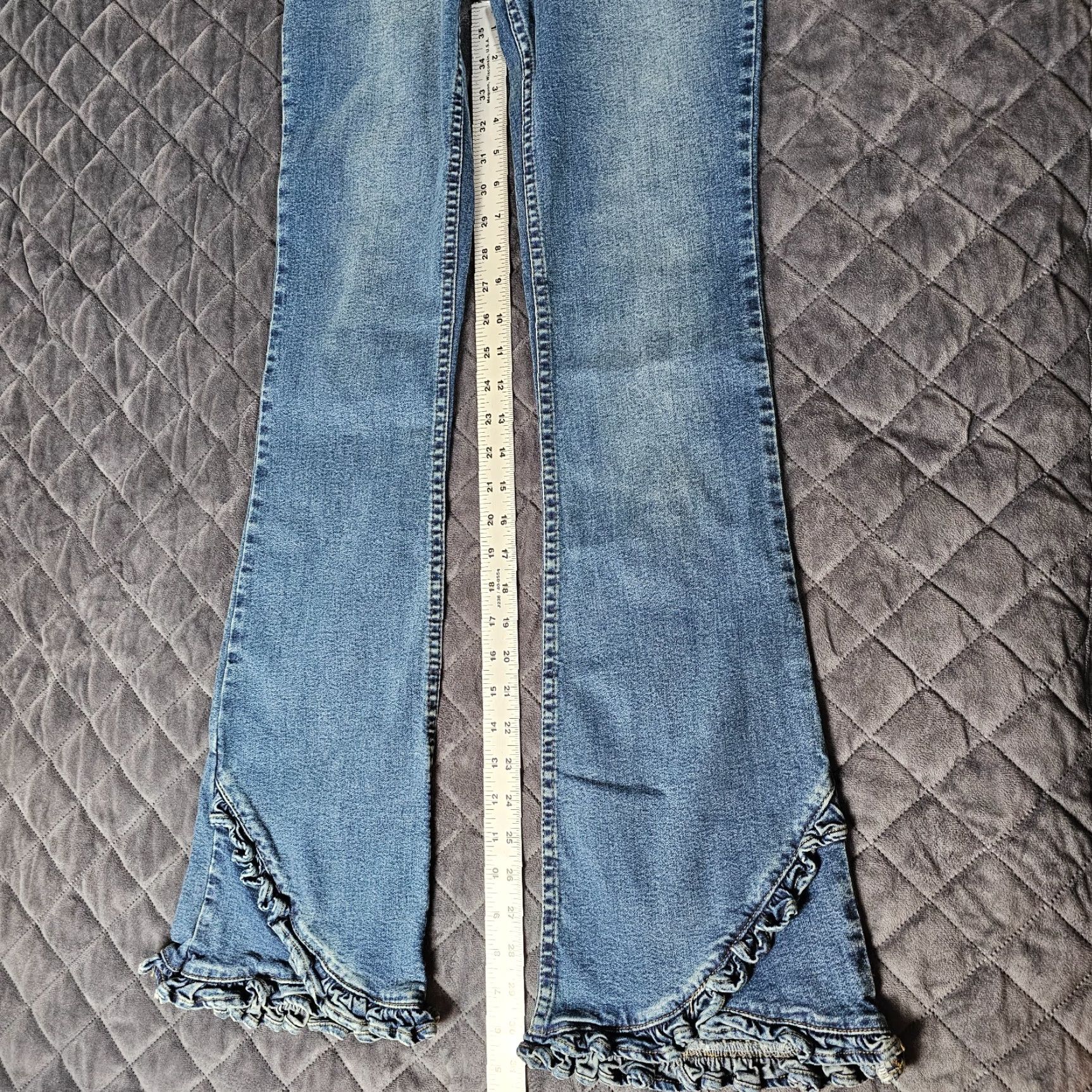 Denime VINTAGE Luc Jeans Womens Flared Denim Jeans Walnut 26 Waist Blue 90s Women's Size 26" / US 2 / IT 38 - 6 Thumbnail