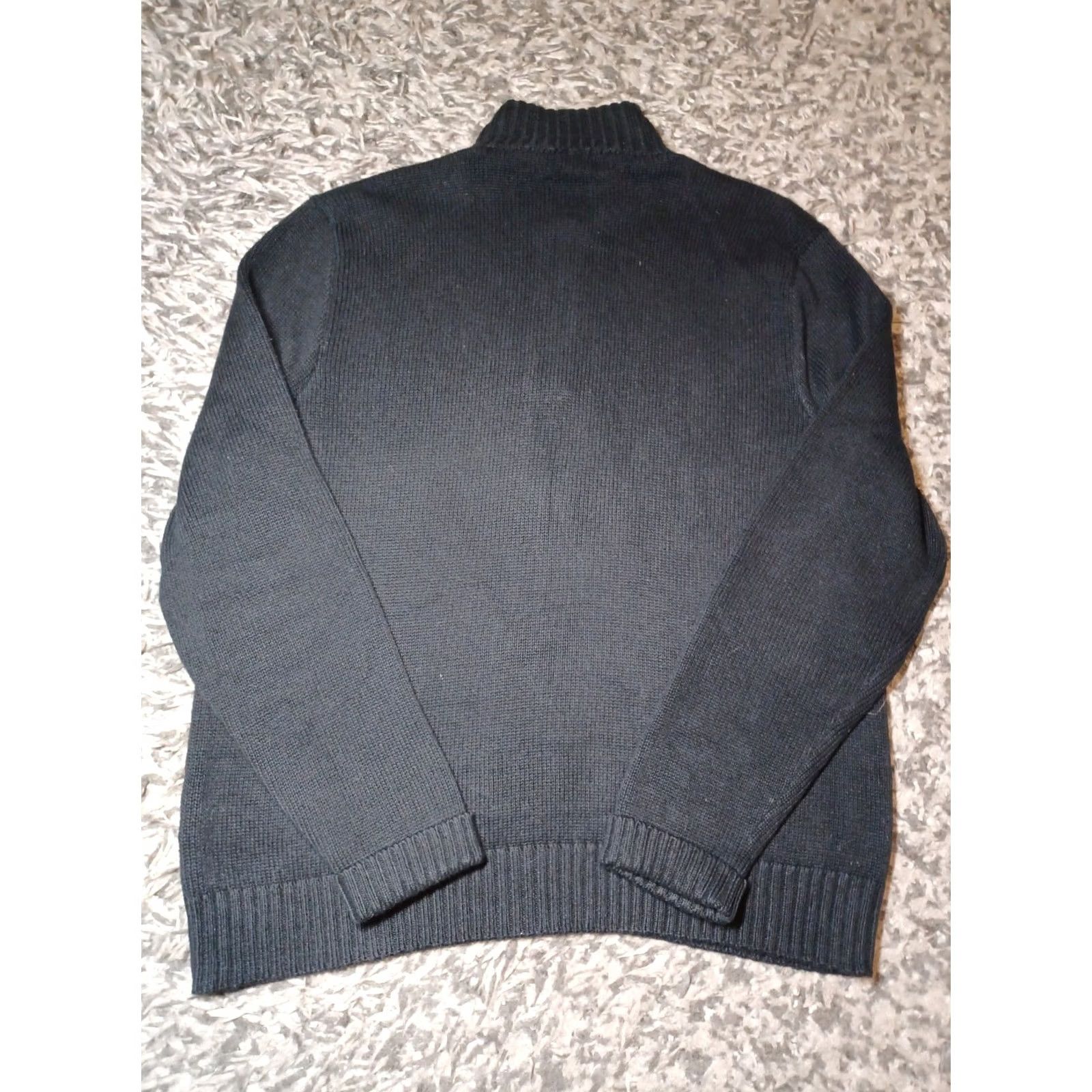 Polo Ralph Lauren VINTAGE Polo Ralph Lauren Mens XL Black Mock Neck 1/4 Zip Sweater Long Sleeve Cotton Size US XL / EU 56 / 4 - 3 Thumbnail