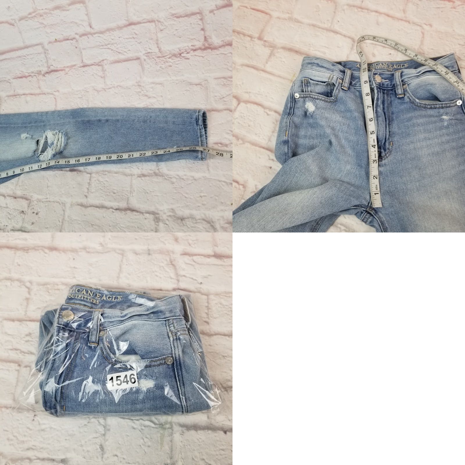 American Eagle Outfitters VINTAGE American Eagle Mom Jeans Junior Teens Jeans Mid Rise Distressed Size 00 Size 24" / US 00 / IT 34 - 9 Thumbnail