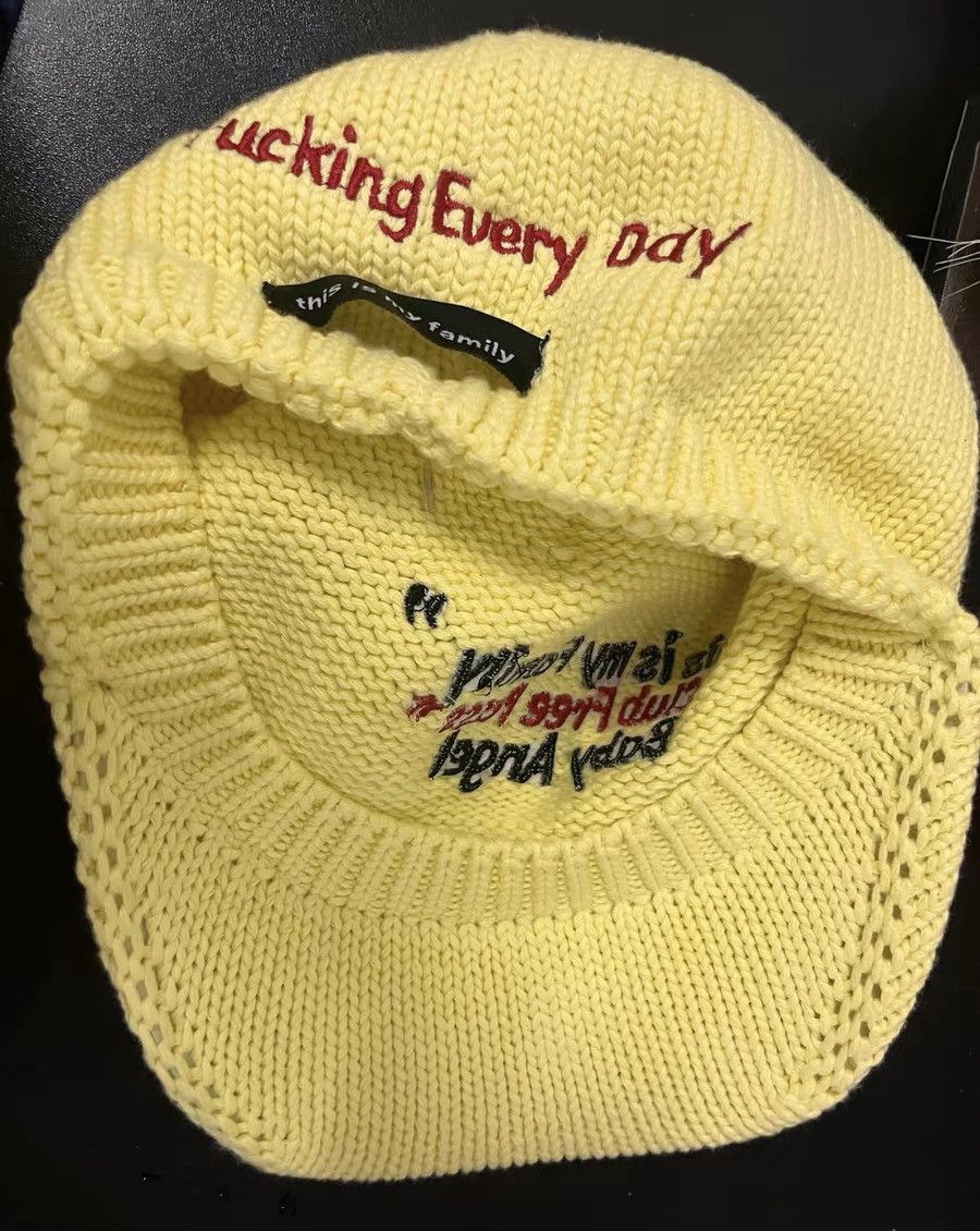 Japanese Brand Outdoor retro fashion embroidered chunky knit cap hat beanie Size ONE SIZE - 5 Thumbnail
