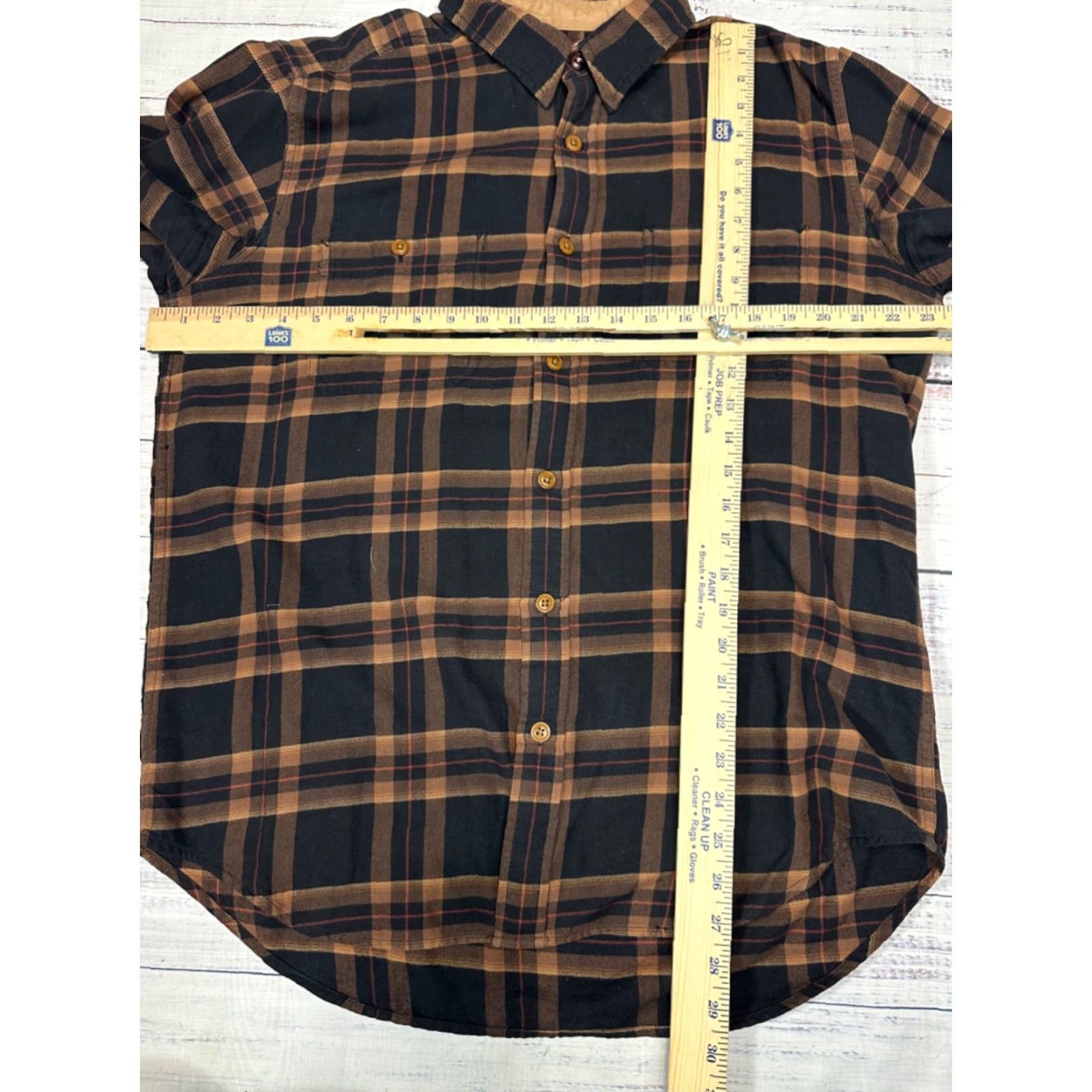 Frye Frye Mens Long Sleeve Button-Up Plaid Flannel Shirt Brown 100% Cotton Lg SZ L Size US L / EU 52-54 / 3 - 2 Thumbnail
