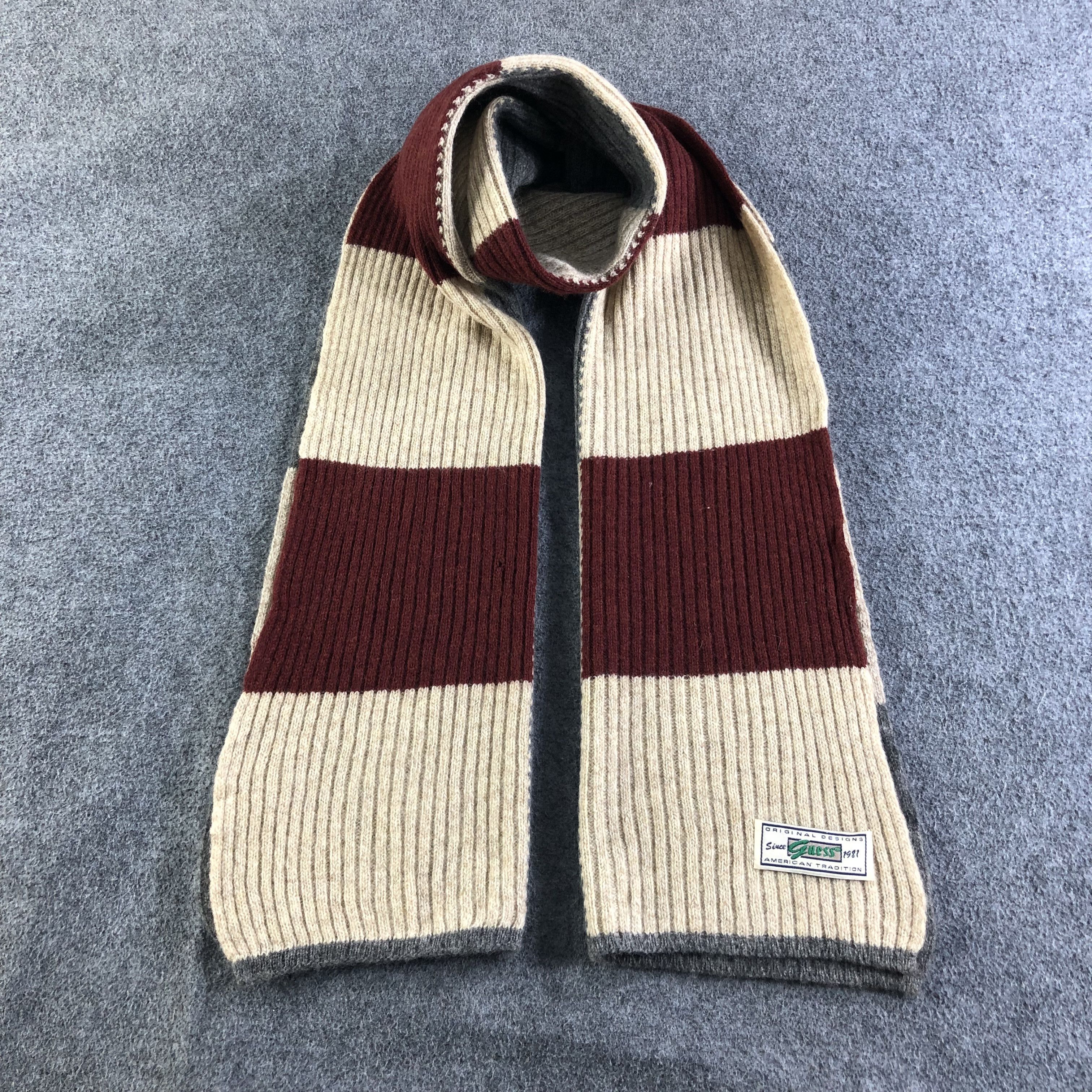 Guess Guess Pleated Wool Scarf Muffler V1997 Size ONE SIZE - 1 Thumbnail