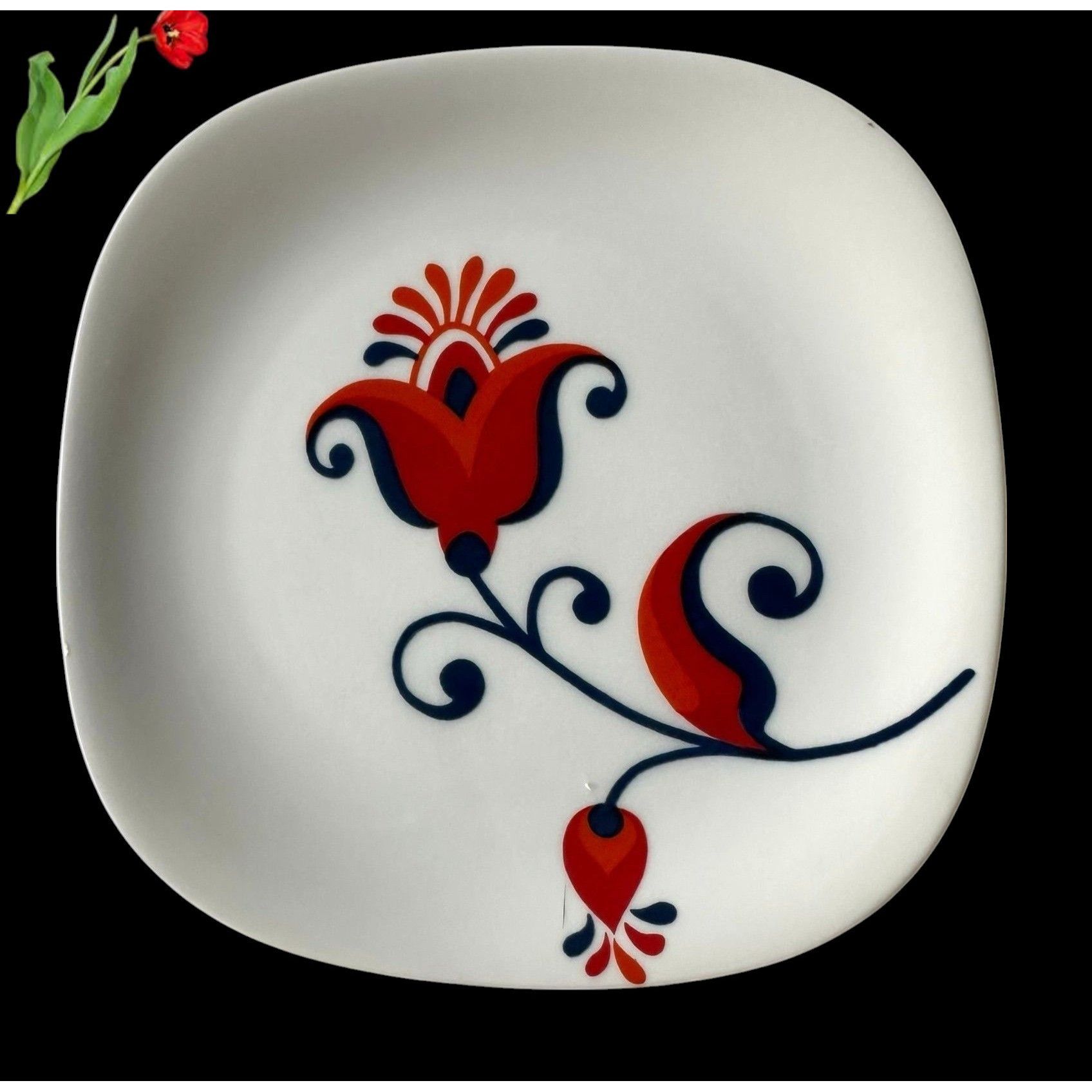 Handmade × Vintage VTG 70s Block Langenthal Transition Bread Plates 6 piece Red Size ONE SIZE - 10 Thumbnail